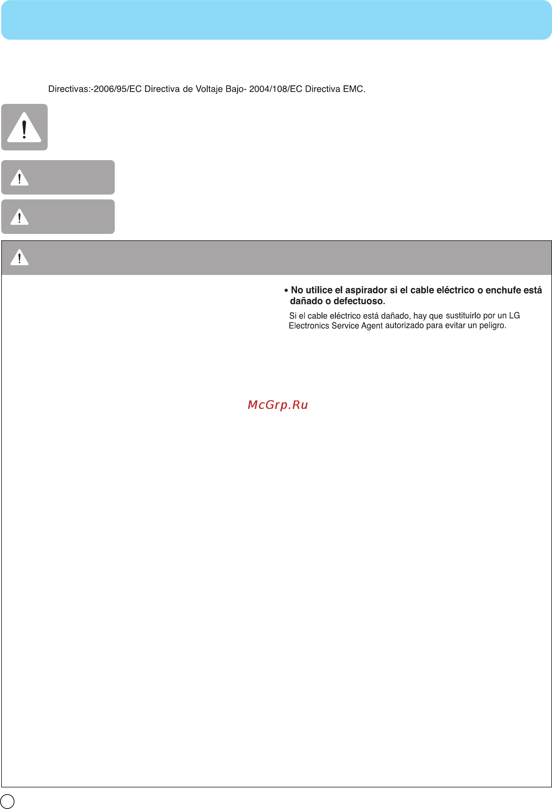 LG VC20262HU [7/27] Instrucciones importantes de seguridad