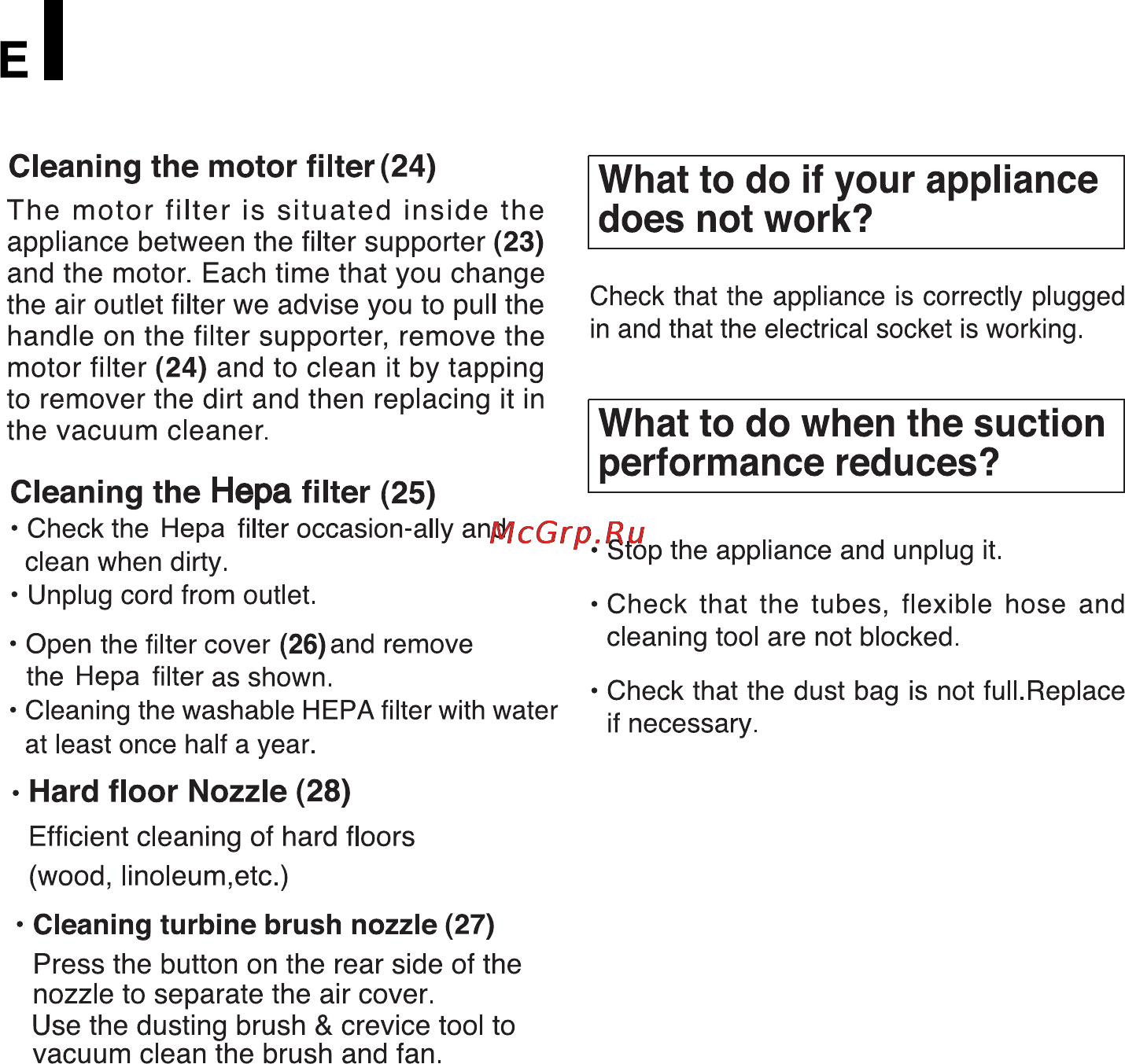 LG VC38143N [34/47] What to do if your appliance does not work