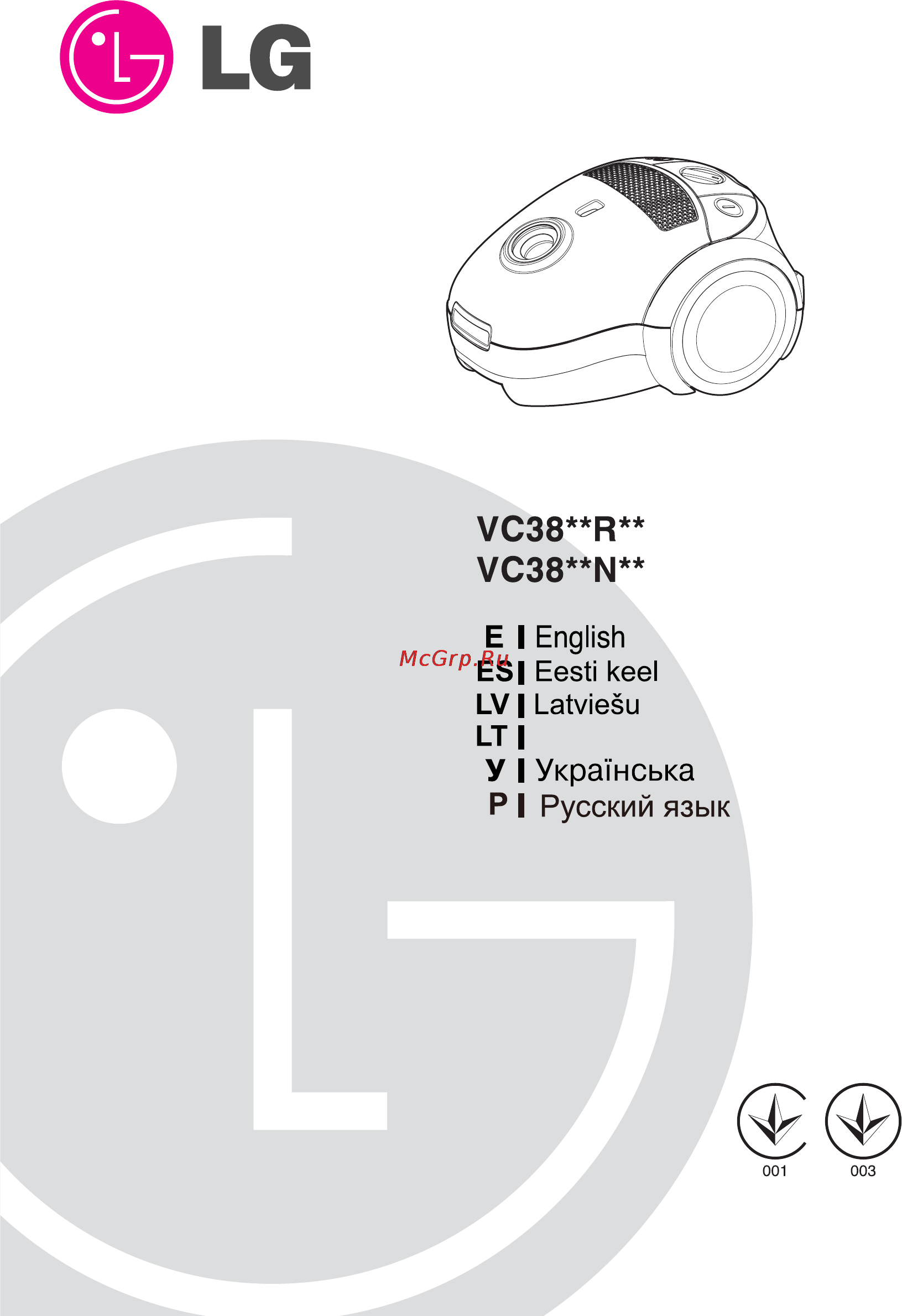 LG VC3815N Инструкция по эксплуатации онлайн [2/41] 89877