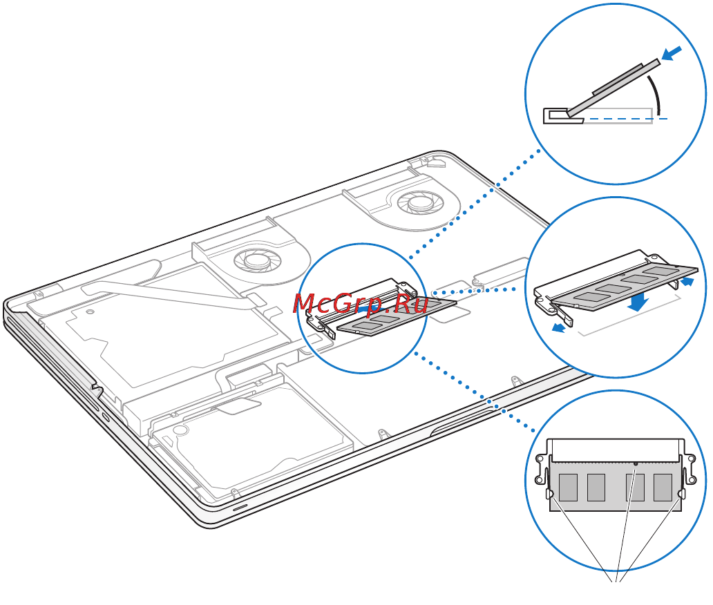 Apple MacBook Pro (ME866RU/A) [47/84] При установке нижней части корпуса на место следуйте инструкциям приведенным в шаге 10 на стр 43