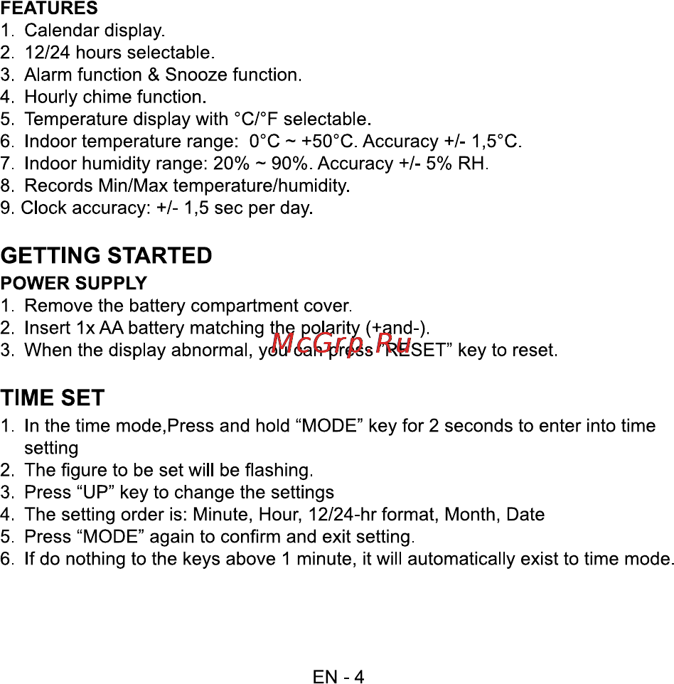 Sencor SWS 15 B [5/7] Time set