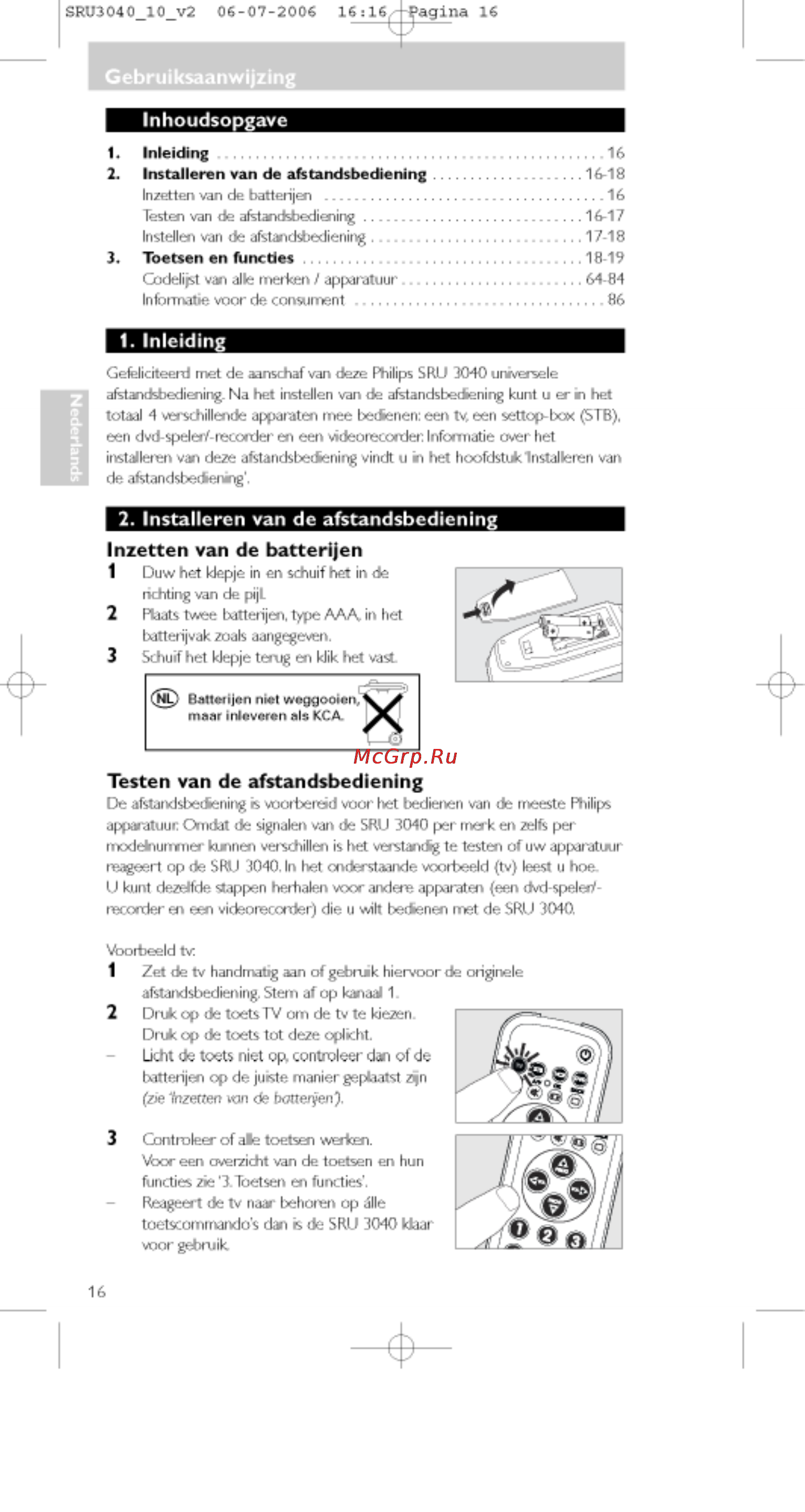Philips PERFECT  SRU3040 [16/92] Inleiding