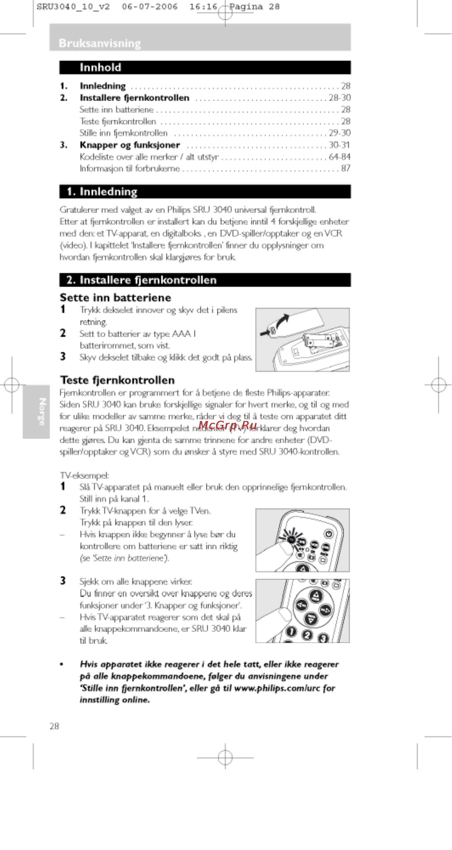 Philips PERFECT  SRU3040 [28/92] Bruksanvisning