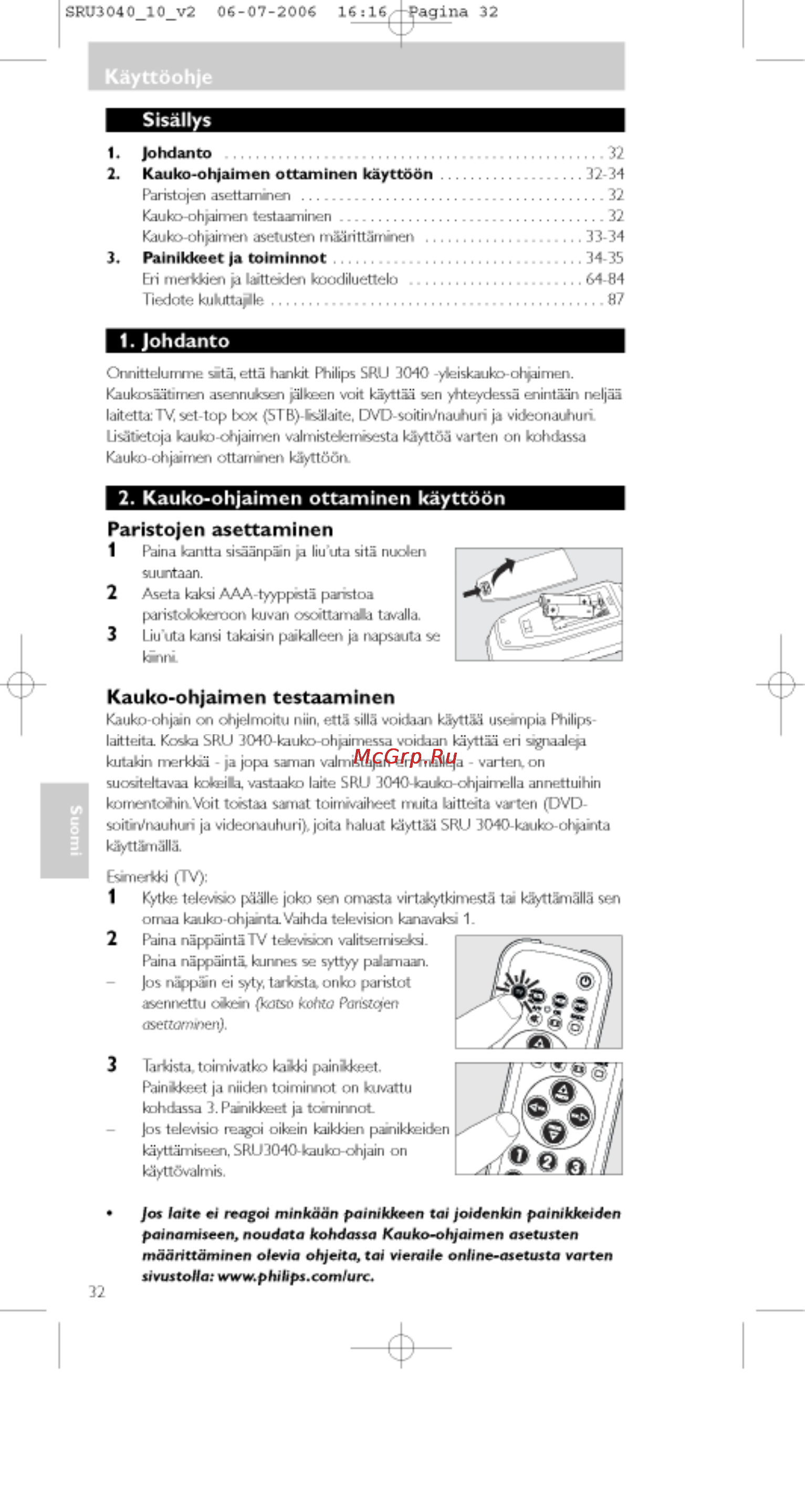 Philips SRU3040 [32/92] Johdanto