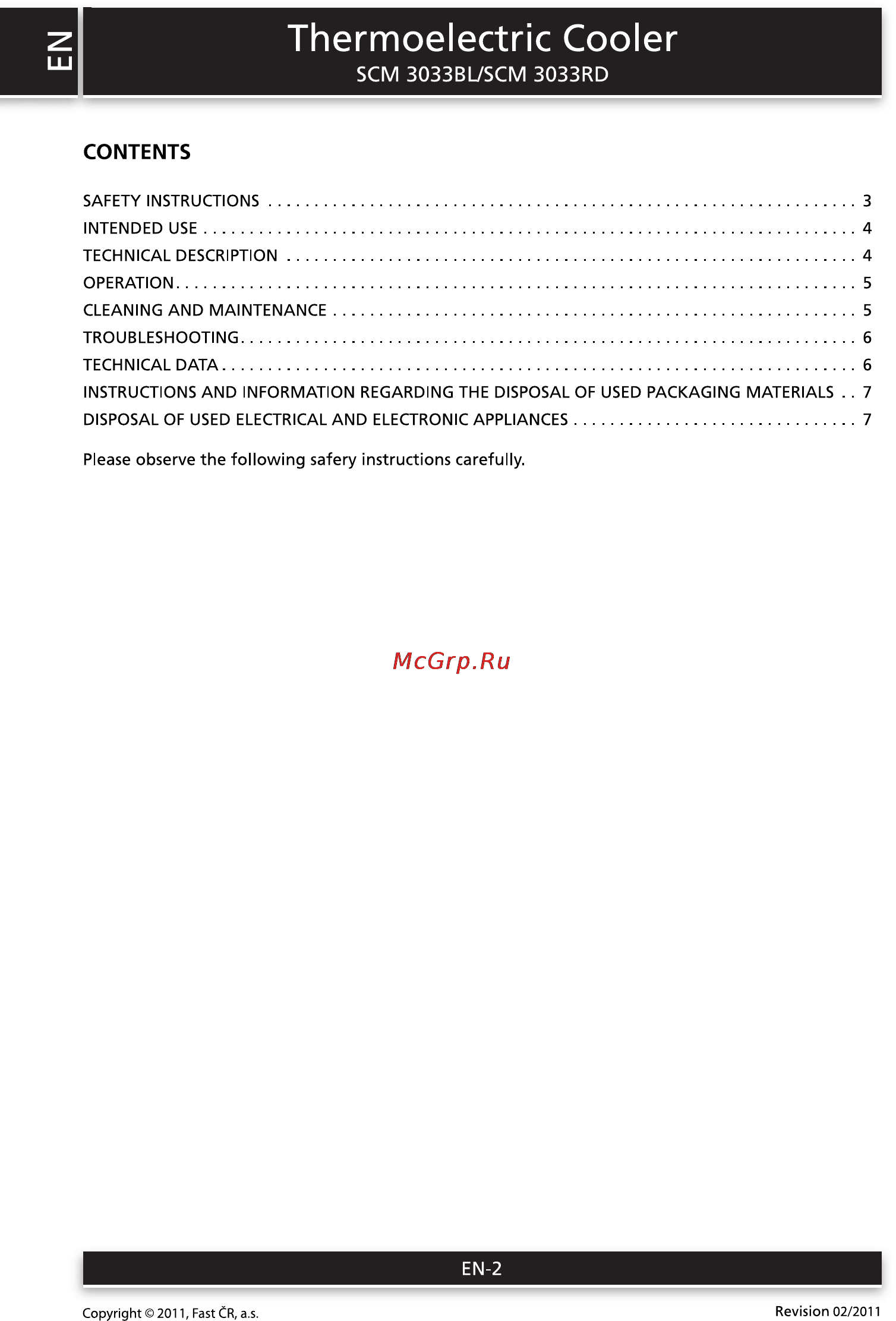 Sencor SCM 3033RD [2/8] Thermoelectric cooler