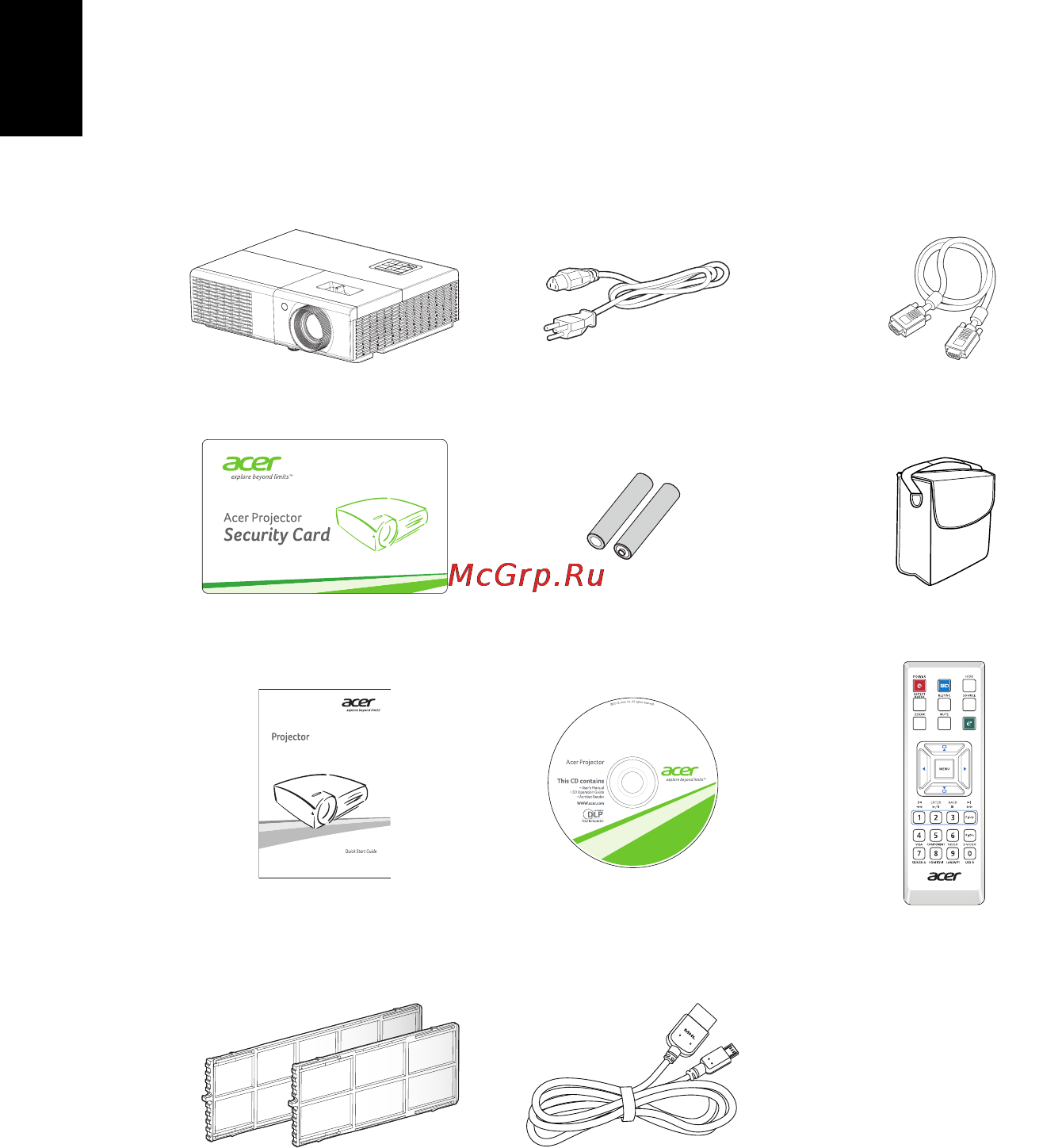 Acer H5370BD [12/63] Комплектность
