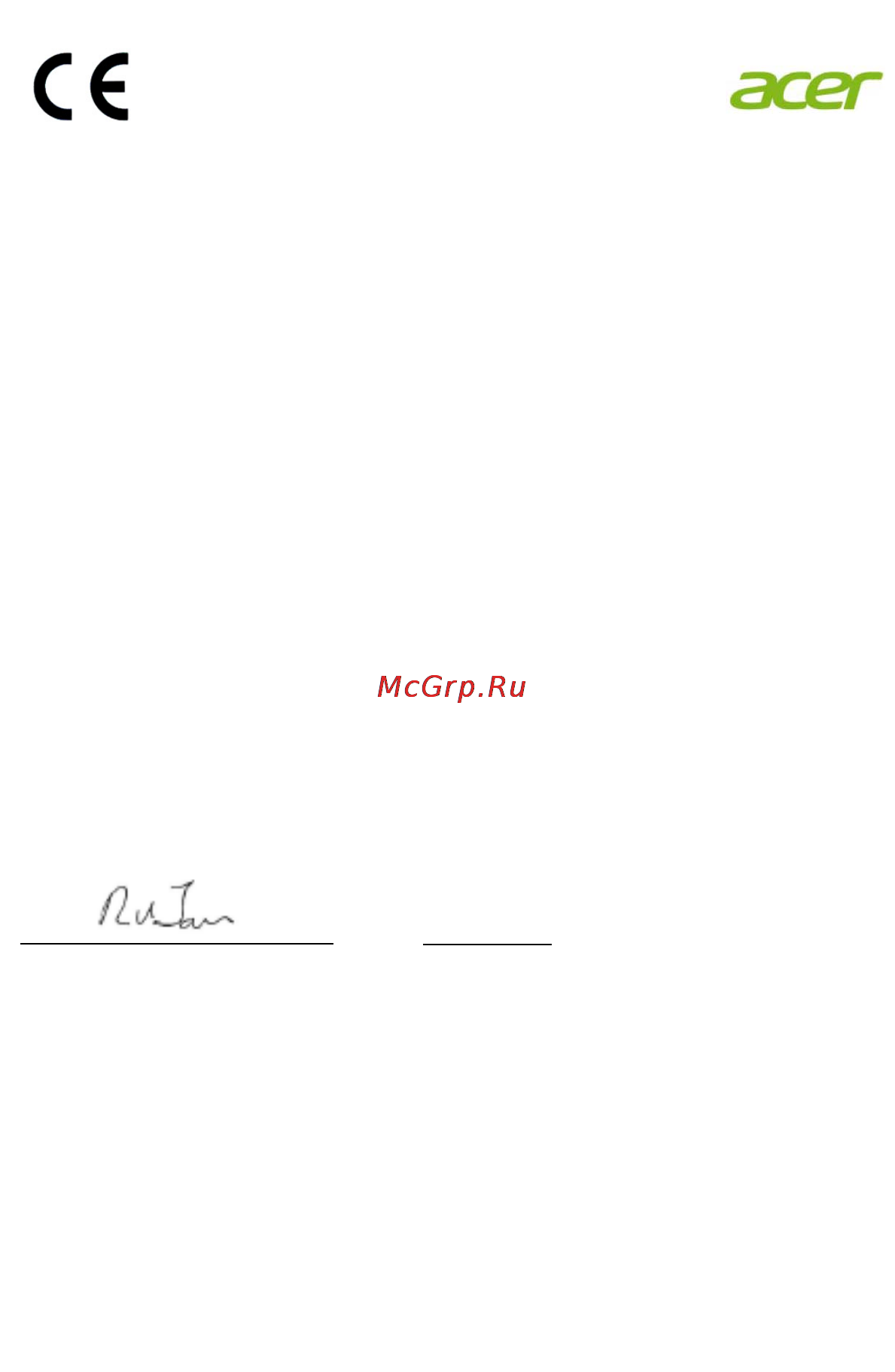 Acer H5370BD [62/63] Declaration of conformity