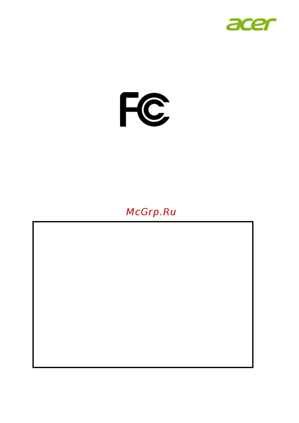 Acer H7532BD [59/59] Federal communications commission declaration of conformity