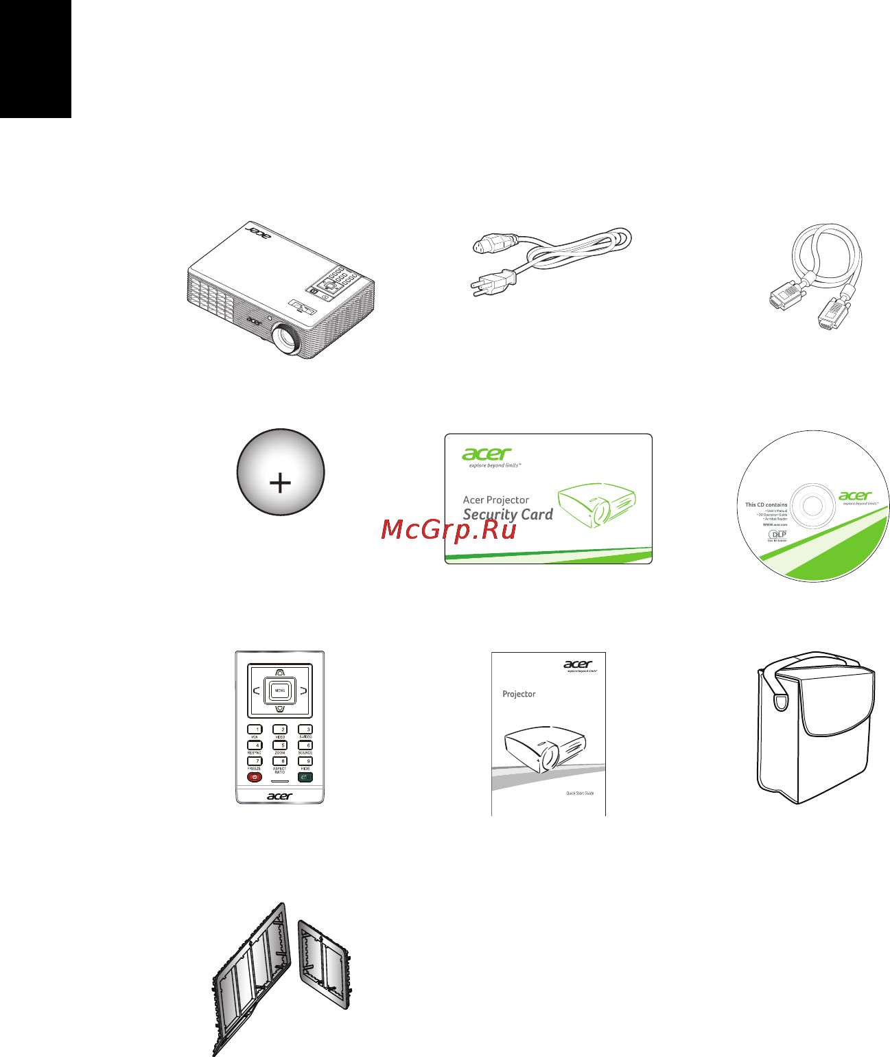 Acer X1263 [12/57] Комплектность