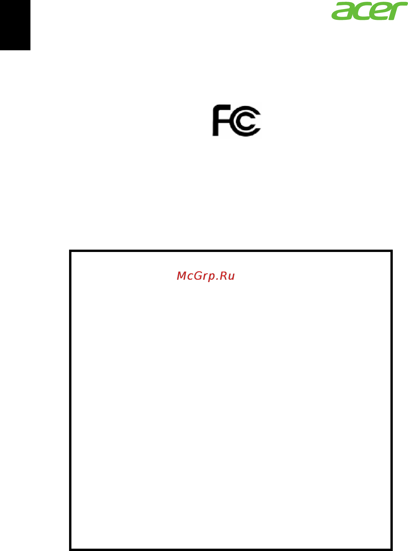 Acer X1340WH [62/62] Federal communications commission declaration of conformity