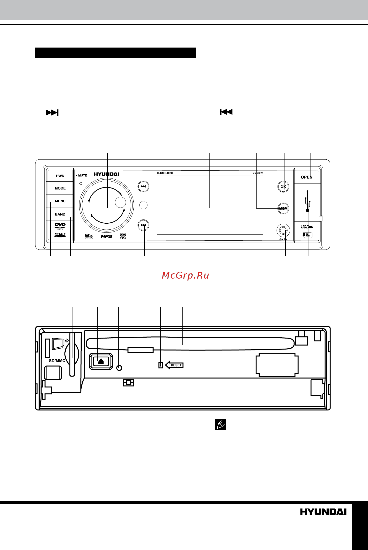 Hyundai H-CMD4030 Black/Amber [9/45] Front panel