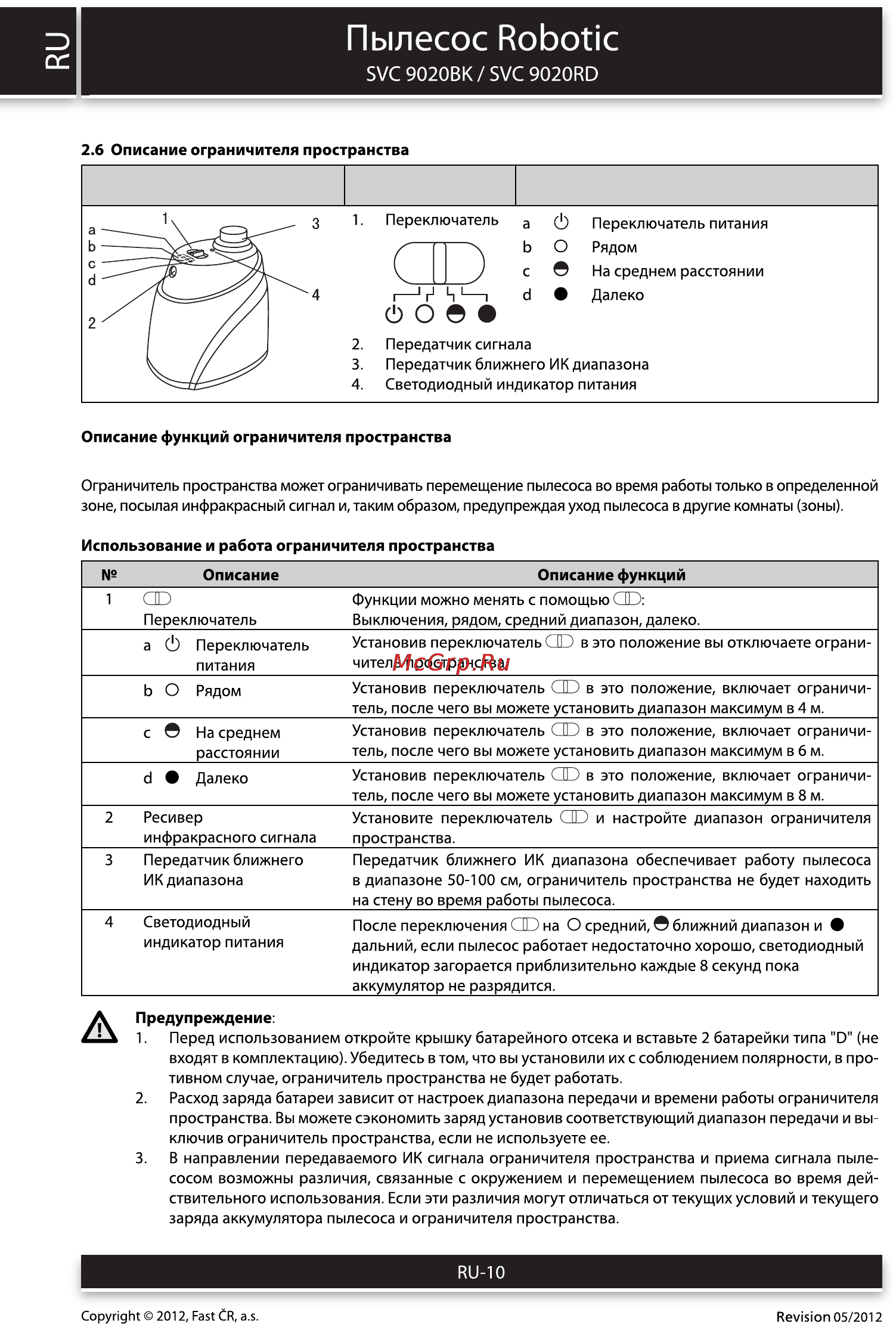 Sencor SVC 9020RD CLEENO [10/22] Пылесос robotic