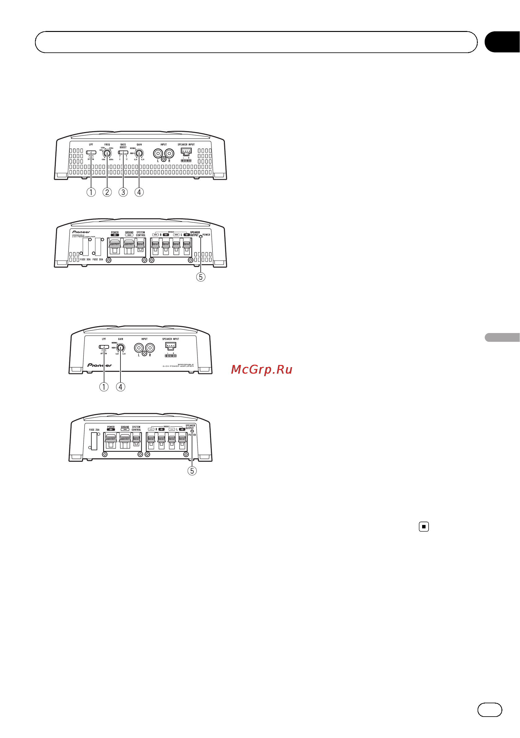 Pioneer GM-A3602 [39/92] Configuración de la unidad