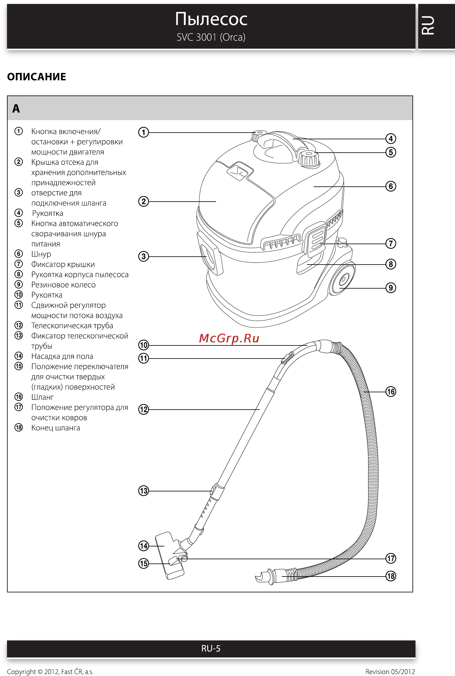 Sencor SVC 3001 ORCA [5/14] Пылесос
