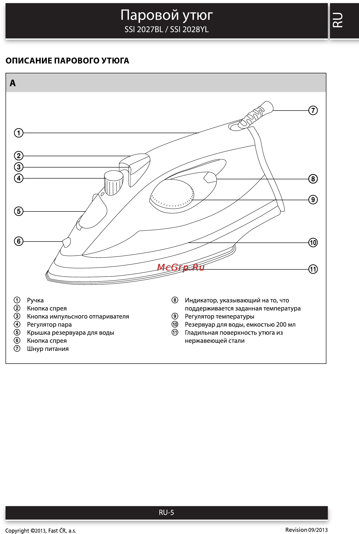 Sencor SSI 2028YL [5/10] Паровой утюг