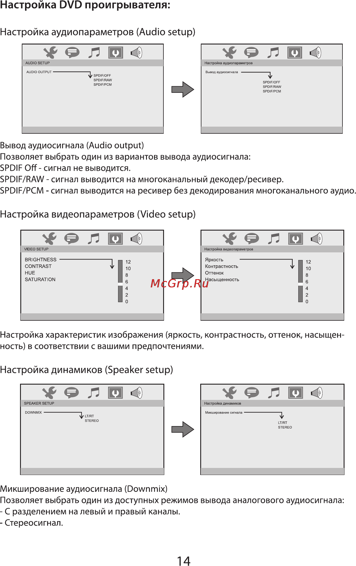 VR PDV-T102EV [14/16] Настройка dvd проигрывателя