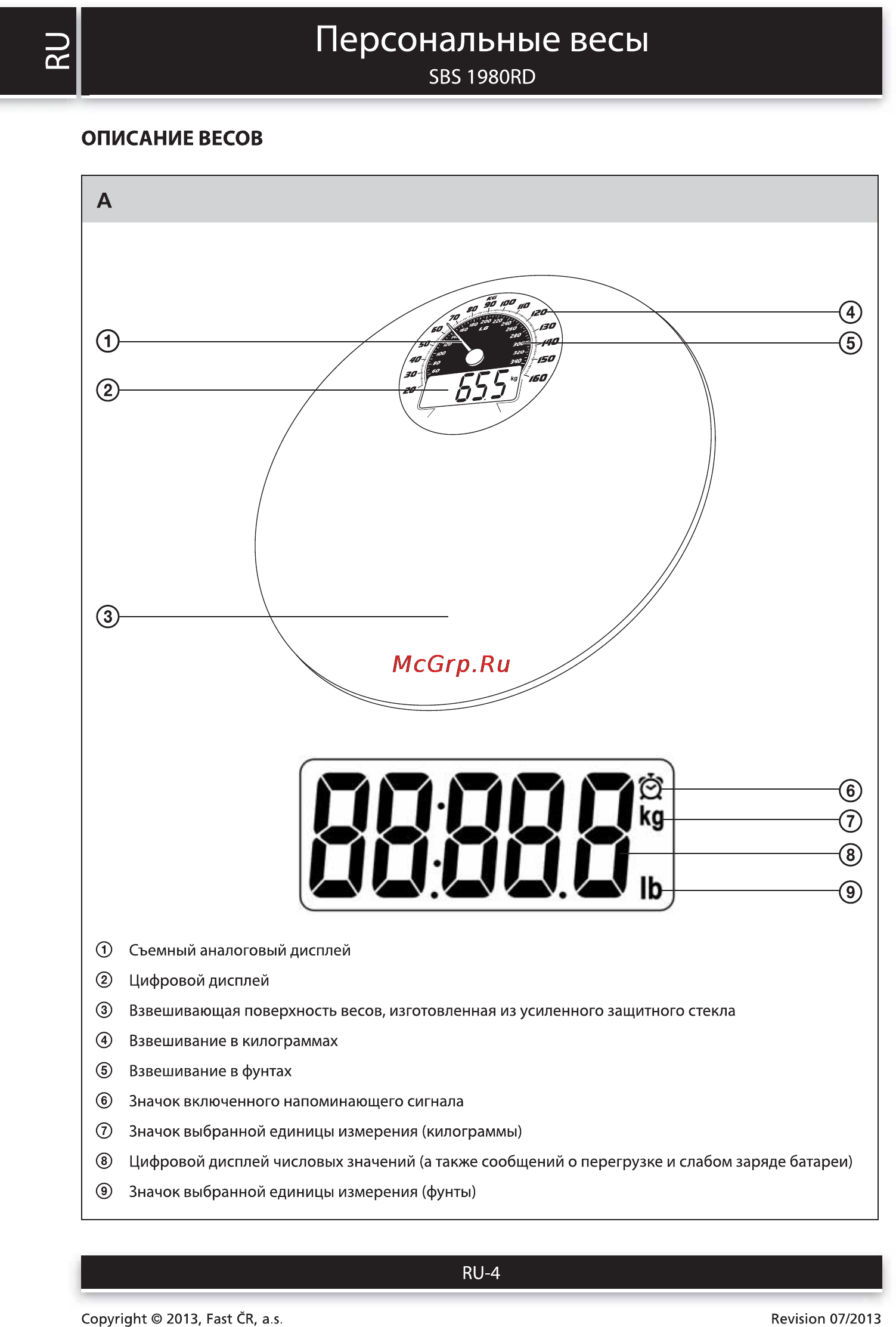 Sencor SBS 1980RD [4/8] Персональные весы