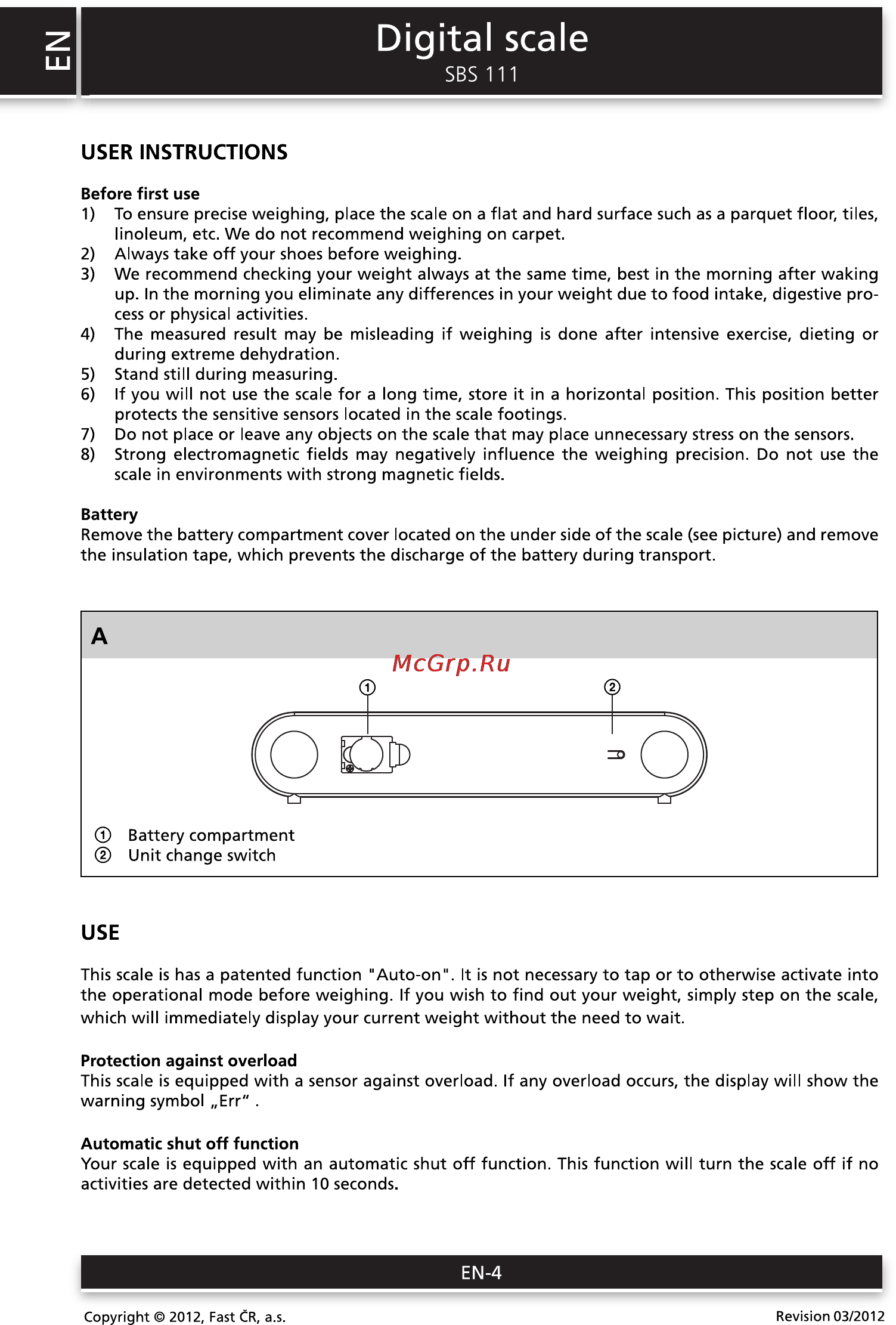 Sencor SBS 111 [4/6] User instructions