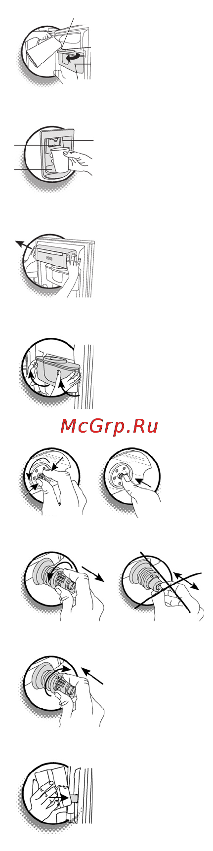 Whirlpool WBC 36992 NFC CB [7/14] Эксплуатация и техническое обслуживание дозатора воды и фильтр