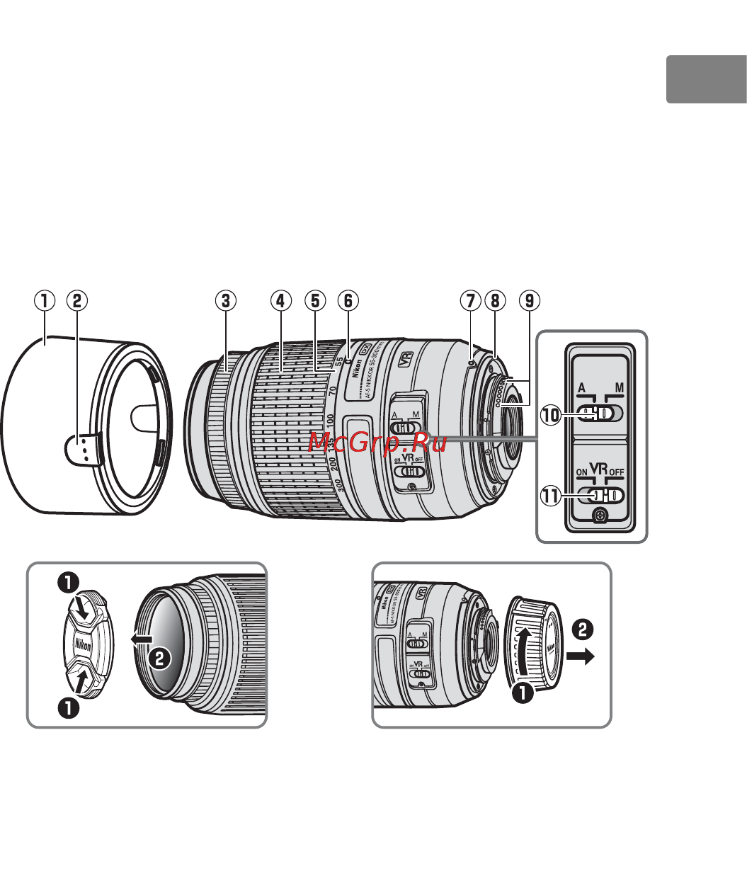 Nikon 55-300MM F 4.5-5.6G AF-S DX ZOOM-NIKKOR [13/140] Jp en de fr es sv ru nl it cz sk ro ua ck ch kr