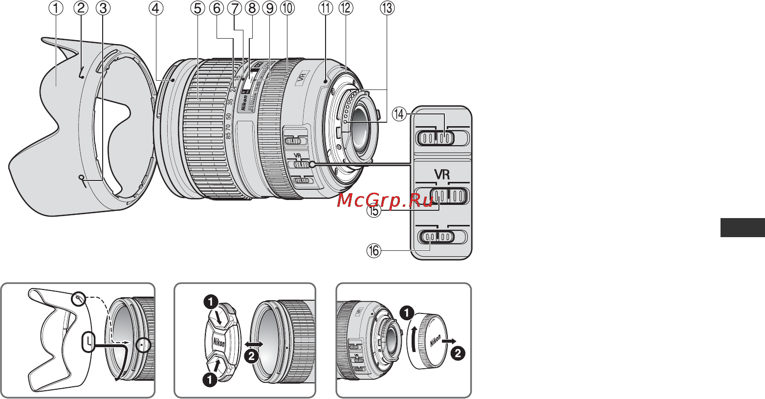 Nikon 16-85MM F 3.5-5.6G ED AF-S VR DX ZOOM [33/128] Nomenclature