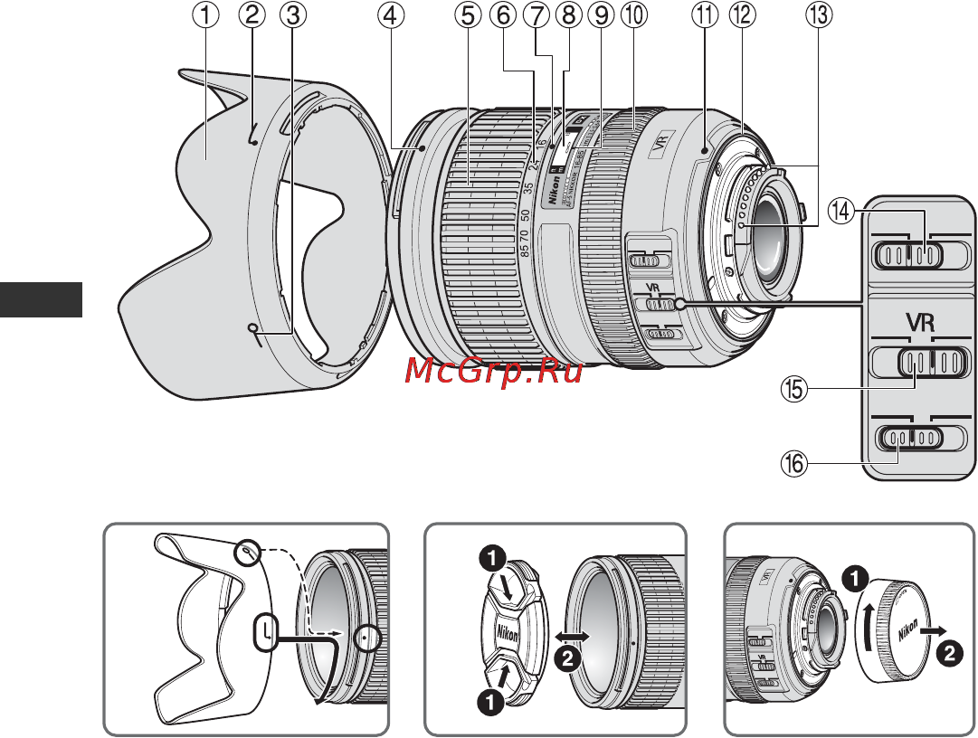 Nikon 16-85MM F 3.5-5.6G ED AF-S VR DX ZOOM [4/128] Jp en de fr es se ru nl it ck ch kr