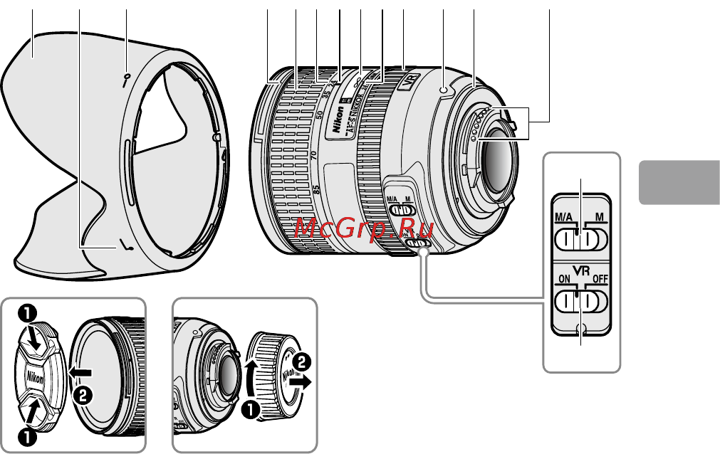 Nikon 24-85MM F 3.5-4.5G ED VR AF-S NIKKOR [95/220] Obrigado por ter adquirido uma lente af s nikkor 2 mm f 3 g ed vr antes de utilizar este produto leia cuidadosamente estas instruções e o manual da câmera