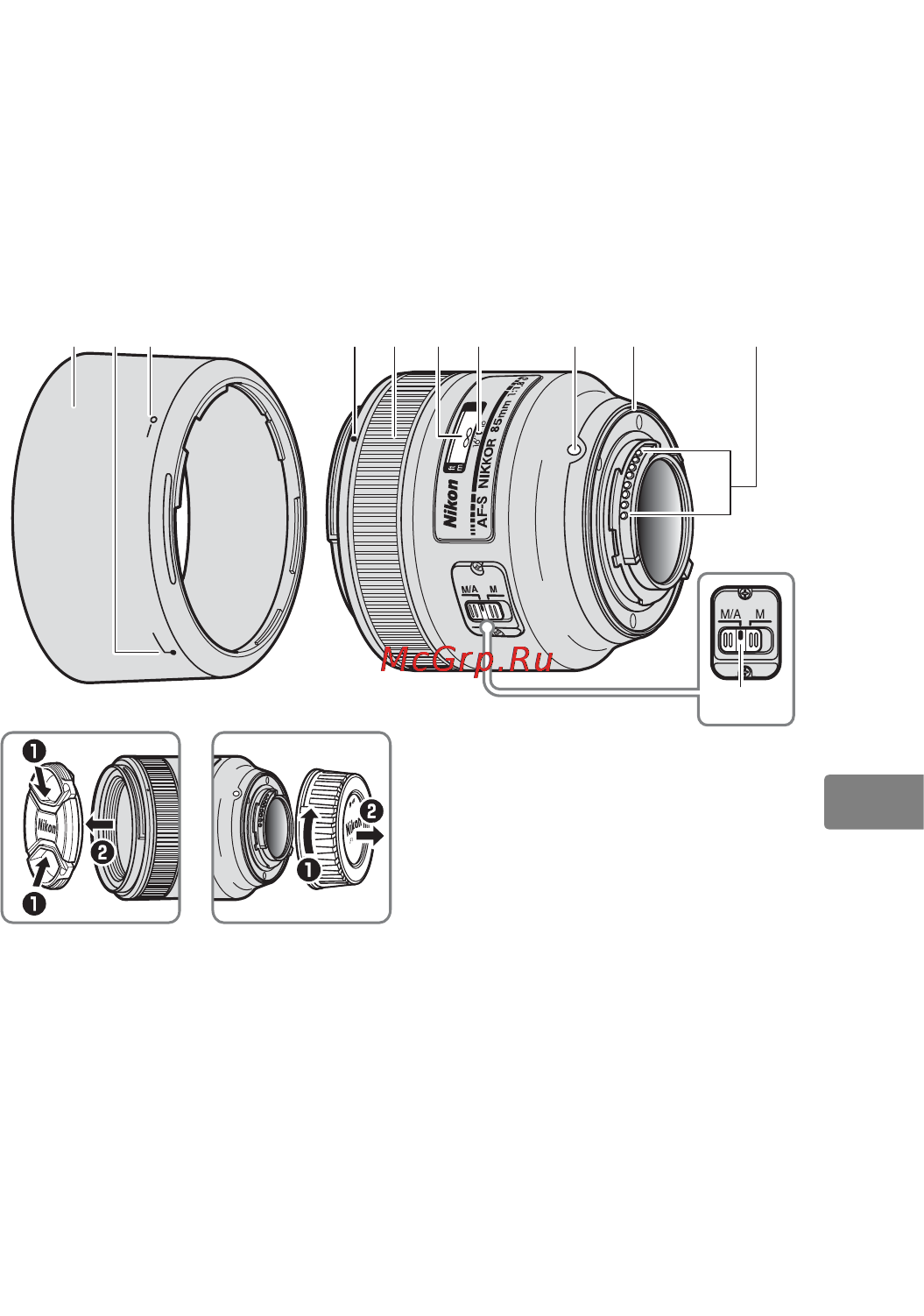 Nikon 85MM F-1.8G AF-S NIKKOR [101/172] En de fr es sv ru nl pt pb it cz sk ro ua ck ch kr id ar