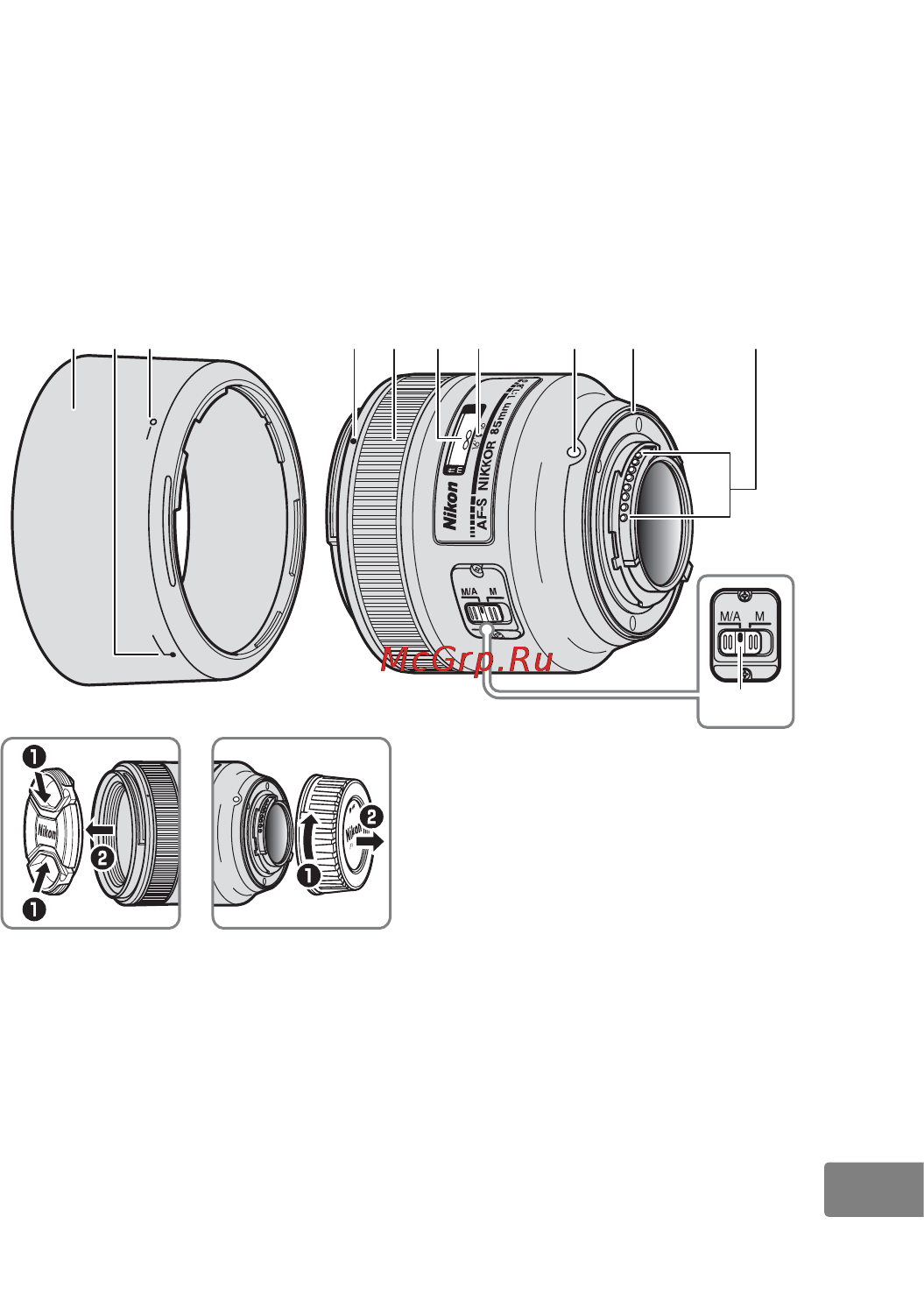 Nikon 85MM F-1.4G AF-S NIKKOR [155/172] En de fr es sv ru nl pt pb it cz sk ro ua ck ch kr id ar