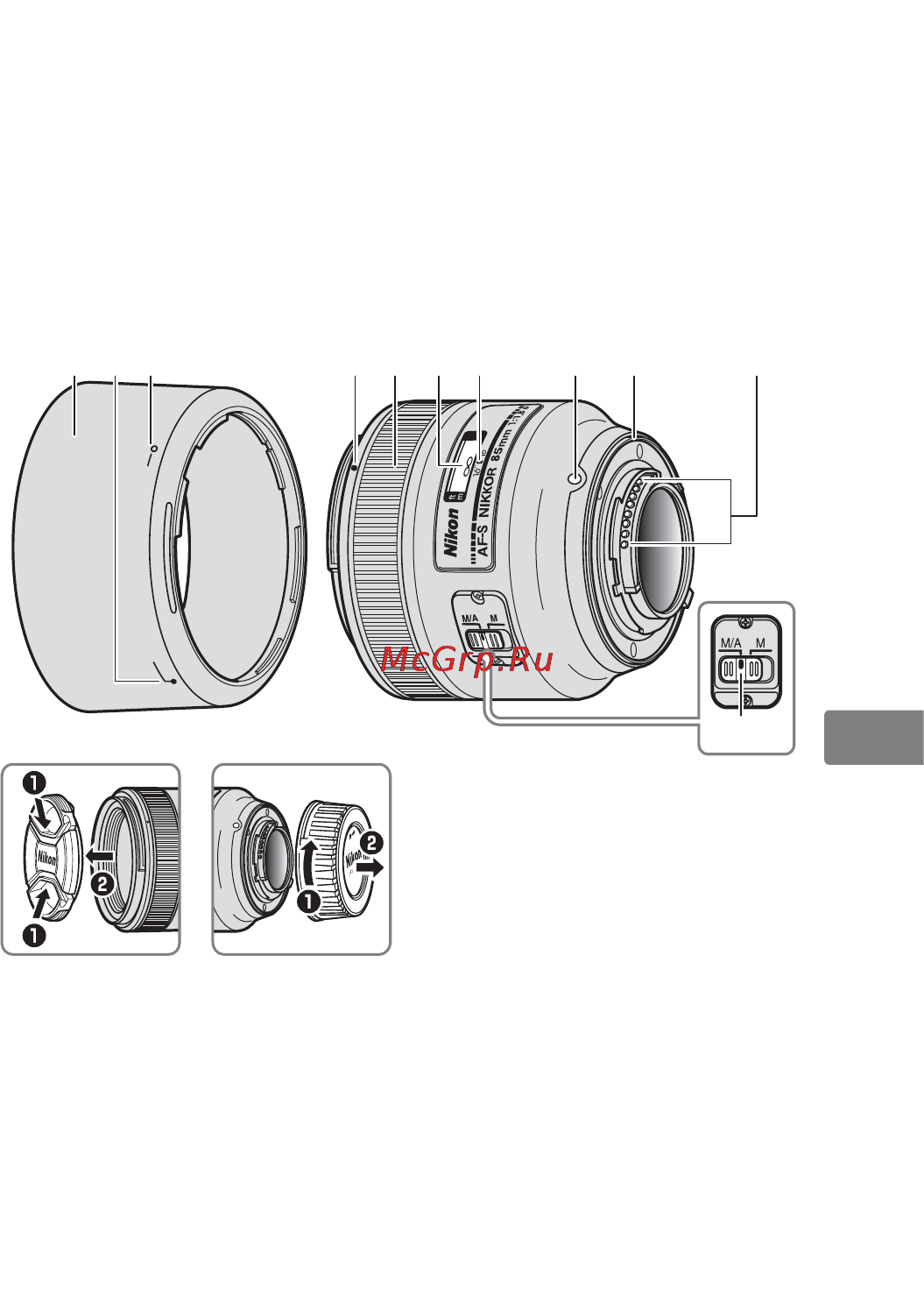 Nikon 85MM F-1.8G AF-S NIKKOR [93/172] En de fr es sv ru nl pt pb it cz sk ro ua ck ch kr id ar