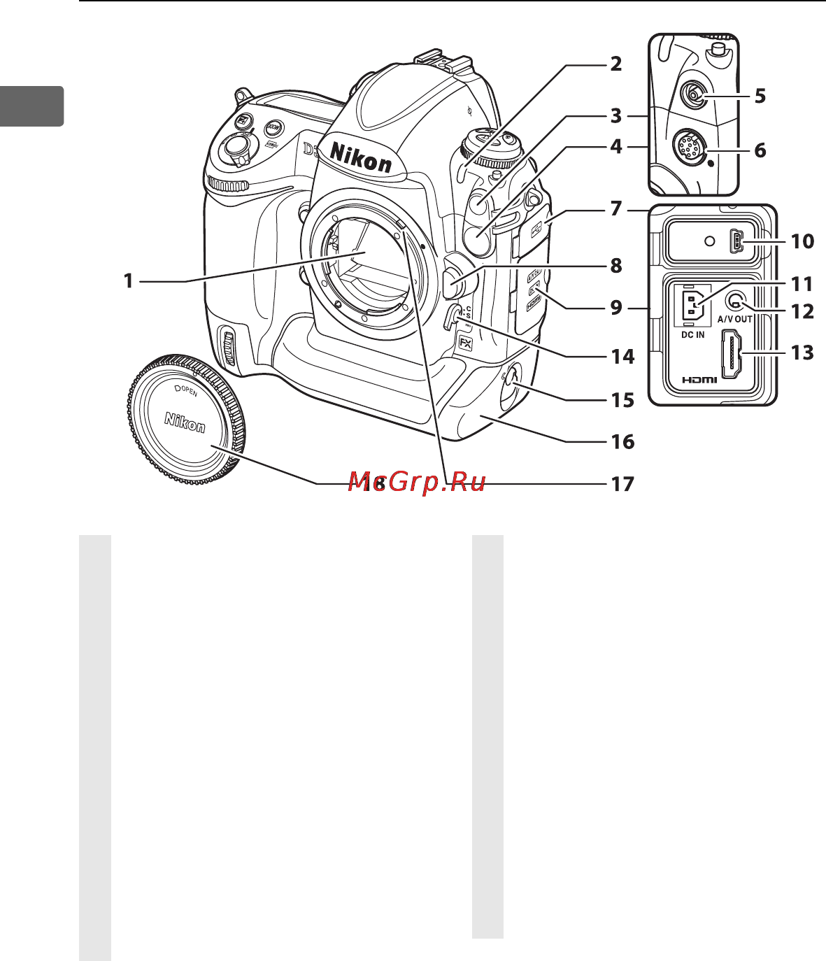 Nikon D3X [30/476] Корпус фотокамеры продолжение