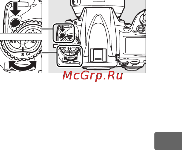 Nikon D700 [111/472] Для выбора режима съемки нажмите фиксатор диска режима спуска затвора и поворачивая диск выберите нужный режим