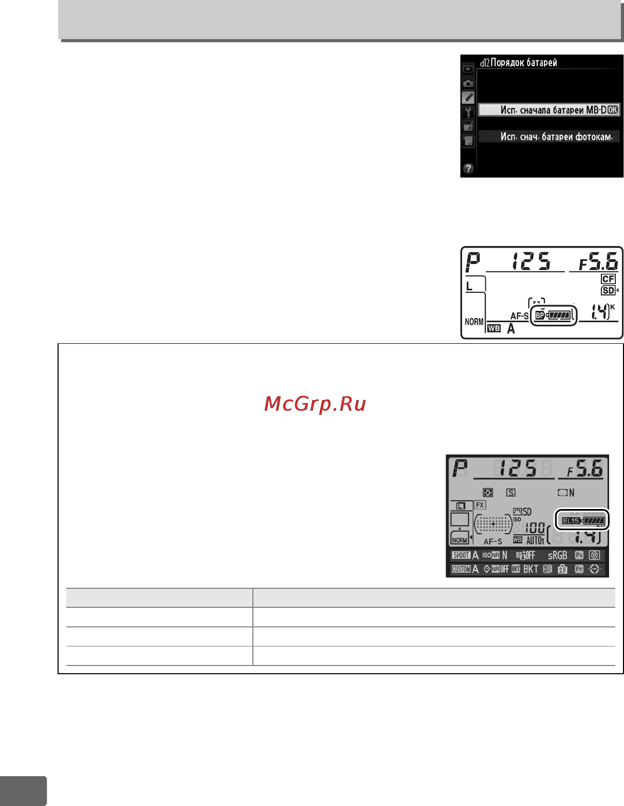 Nikon D800E [322/472] D12 порядок батарей