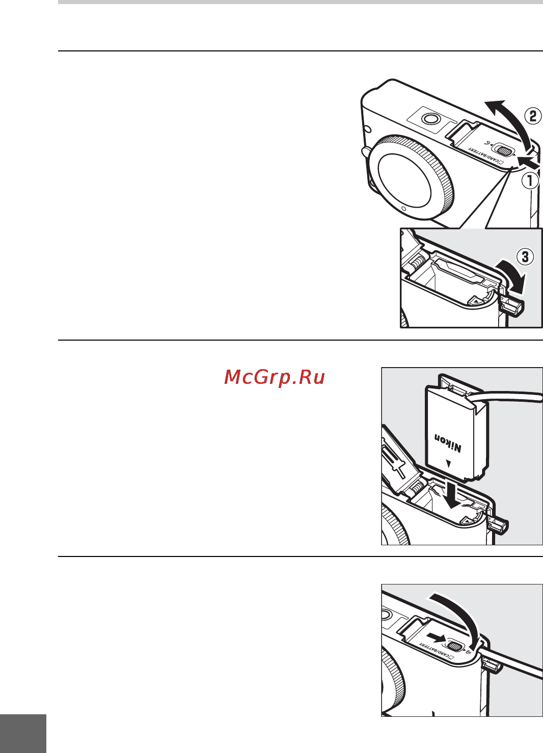 Nikon J2 [190/232] Подключение разъема питания и сетевого блока питания