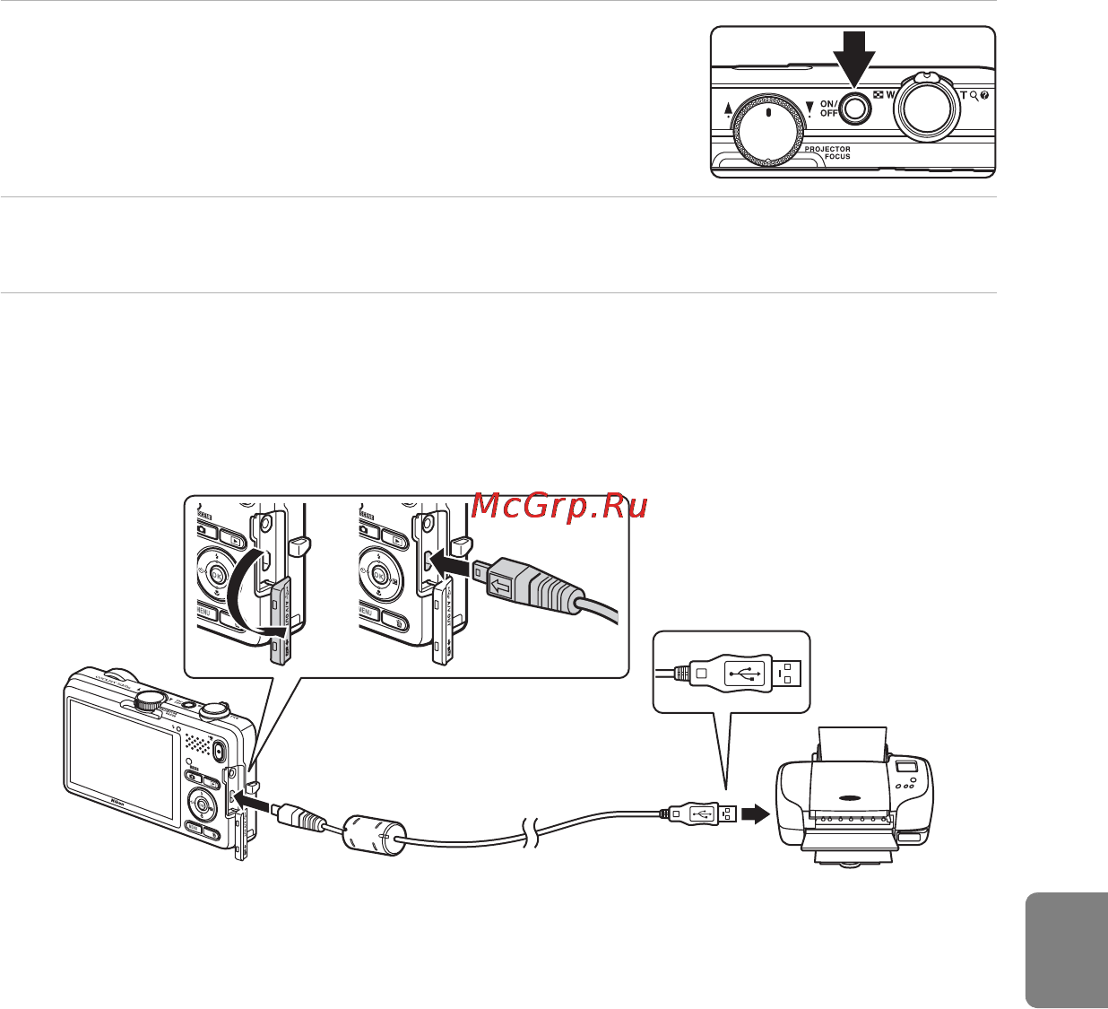 Nikon COOLPIX S1200PJ [141/228] Подключение фотокамеры к принтеру