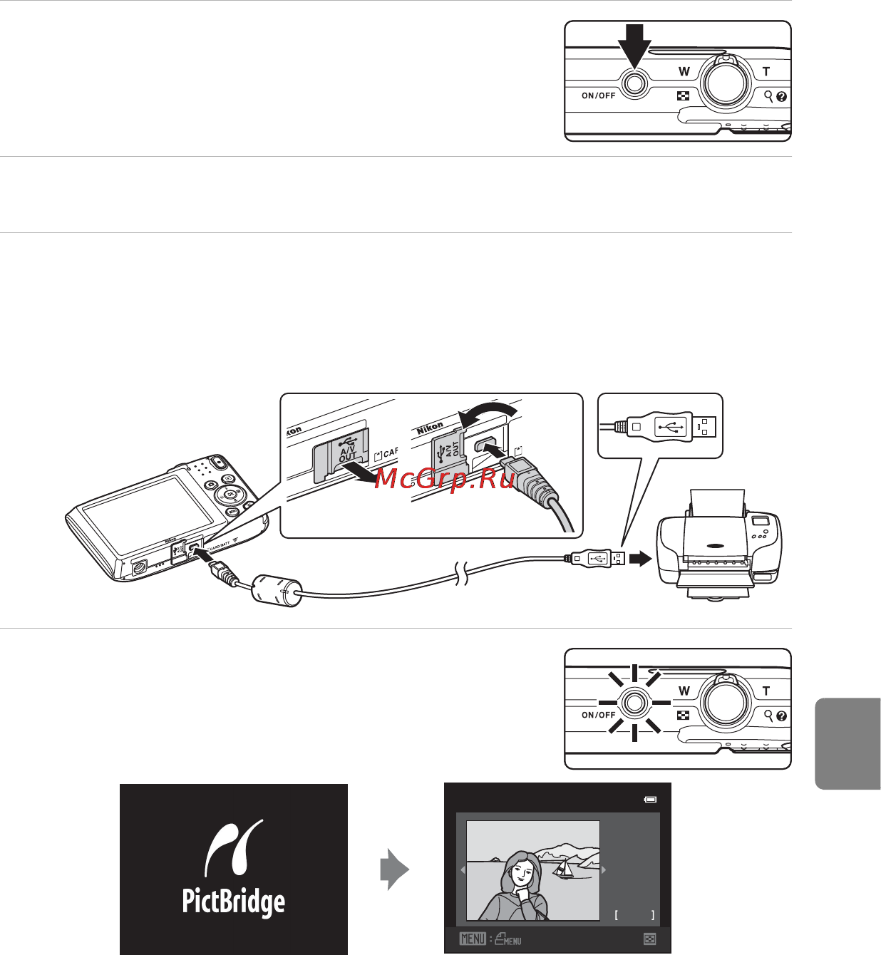 Nikon COOLPIX S2600 [119/198] Подключение фотокамеры к принтеру