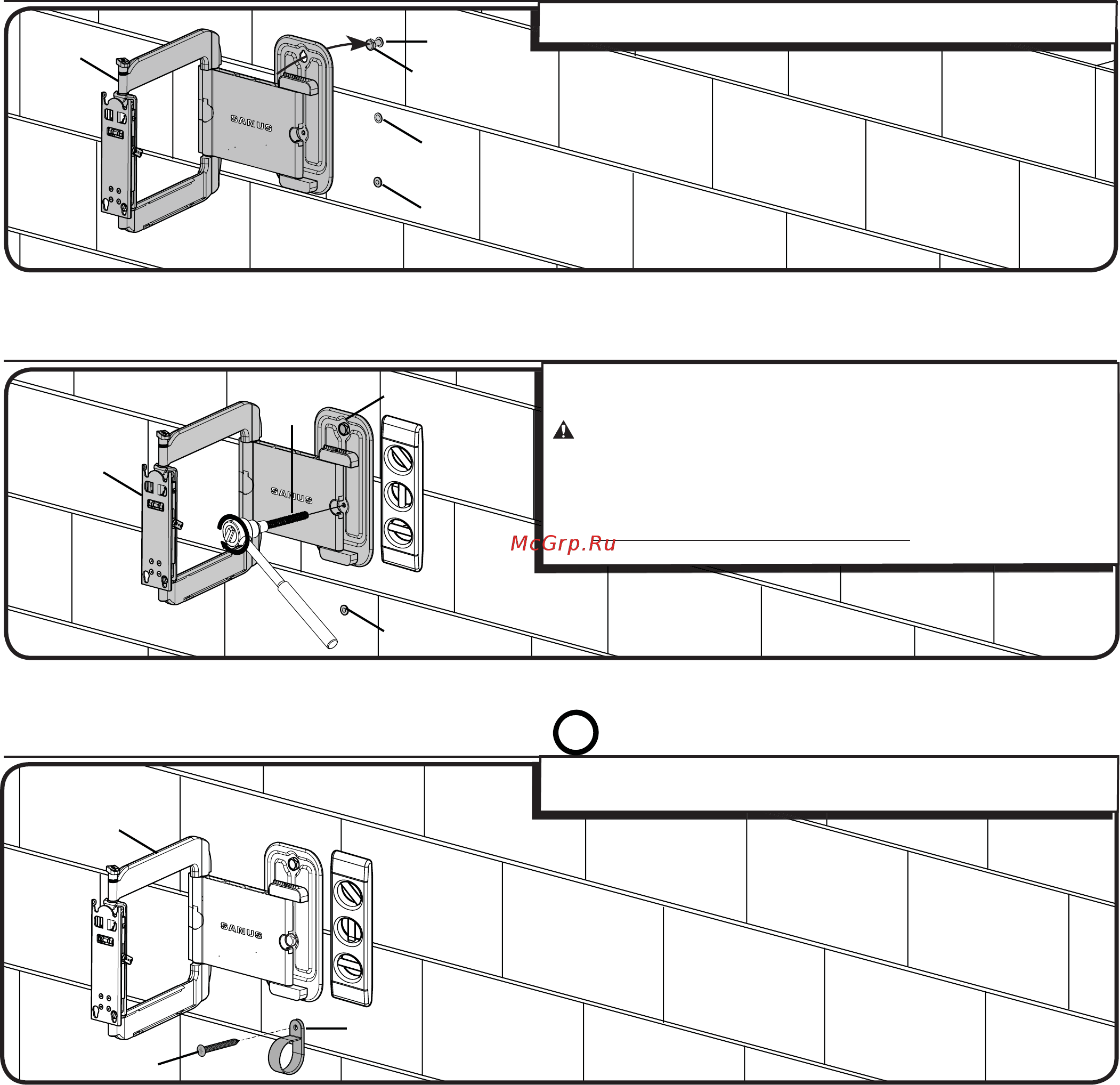 Sanus VMF322-B1 Bl [11/40] 5 hang the wall plate onto the lag bolt
