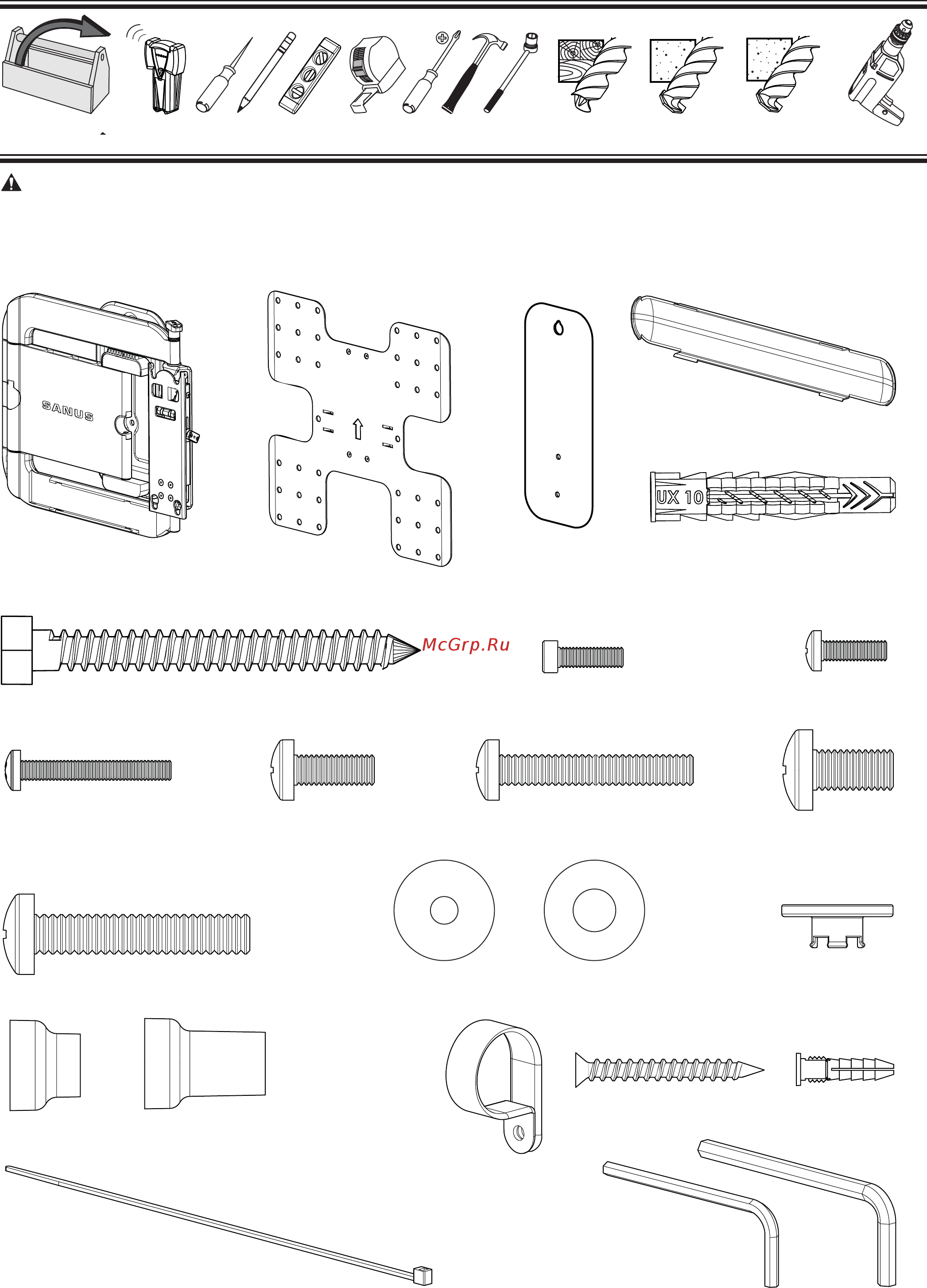 Sanus VMF322-B1 [4/0] Required tools