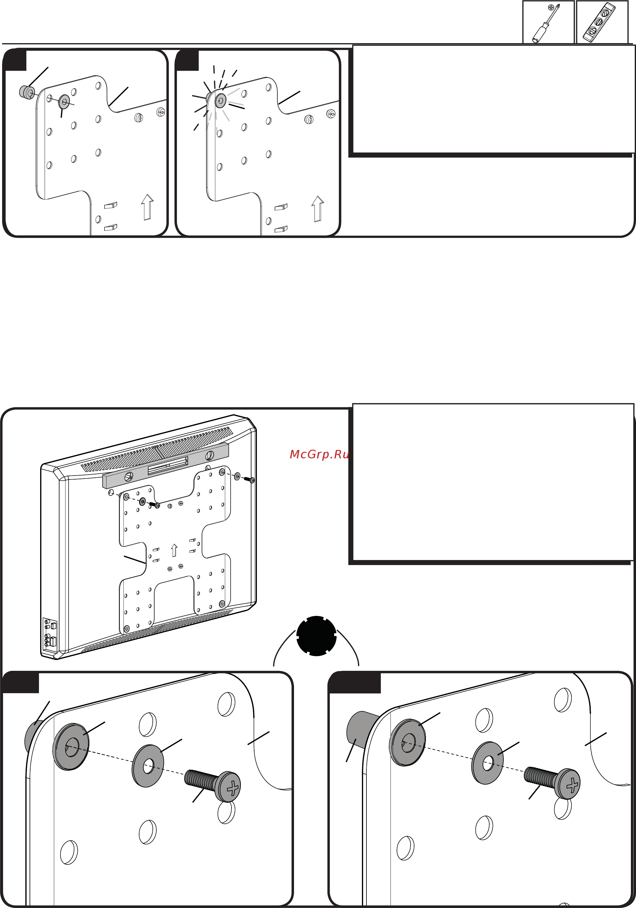 Sanus VMF322-B1 Bl [7/40] 2 attach bracket to a tv with an irregular back