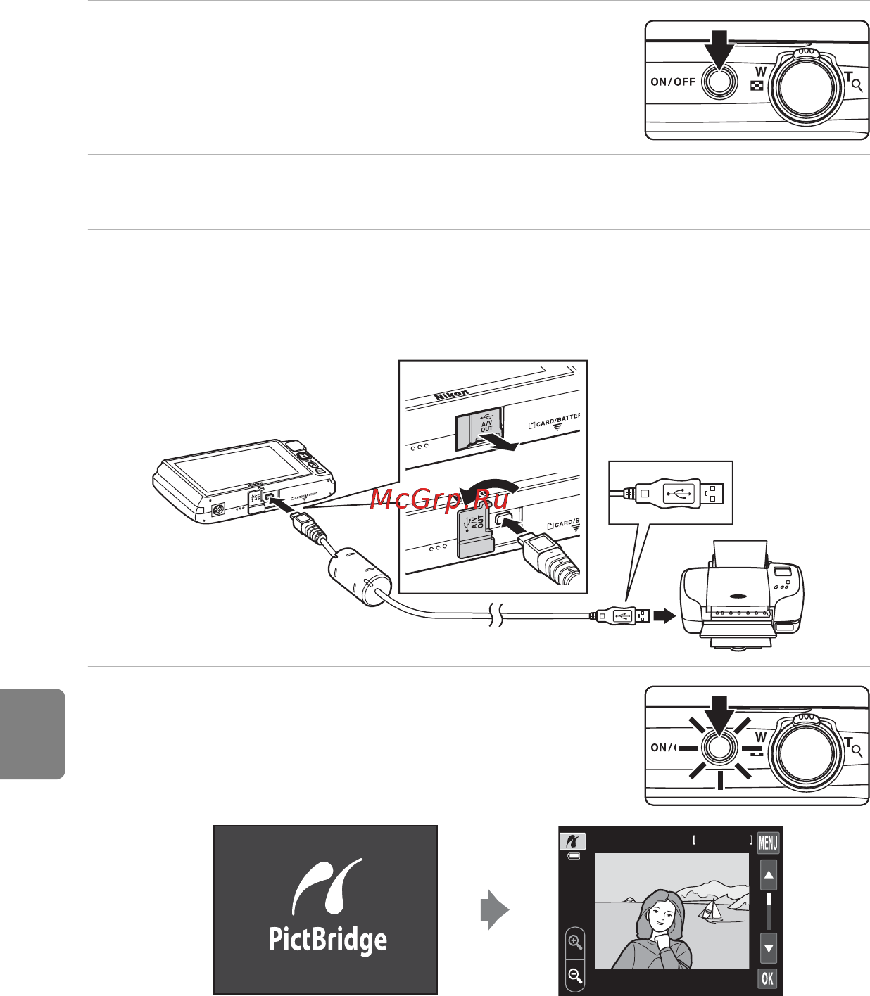Nikon COOLPIX S4300 [138/224] Подключение фотокамеры к принтеру