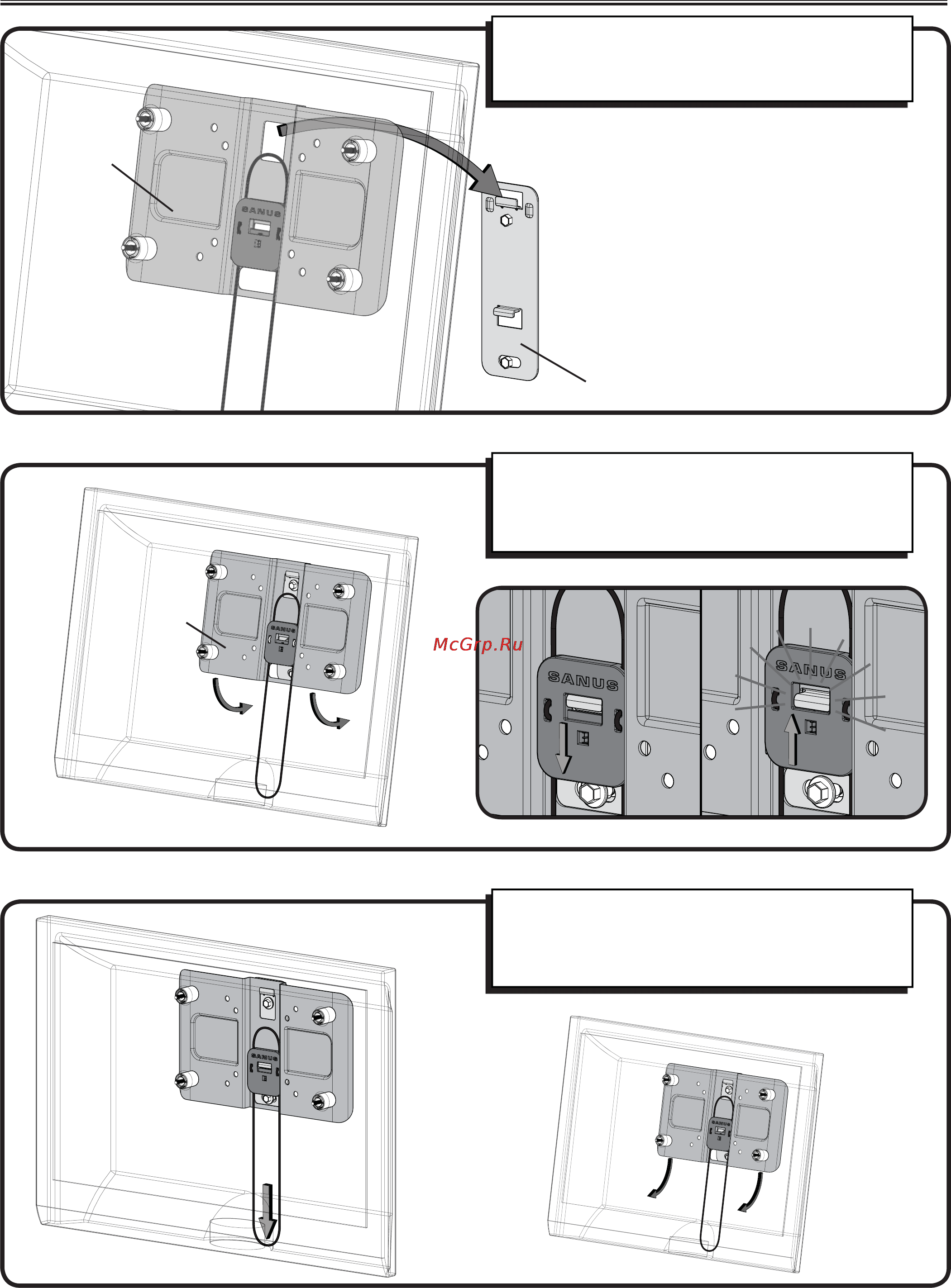 Sanus VSL12-B1 Black [10/38] Mounting tv bracket to wall plate