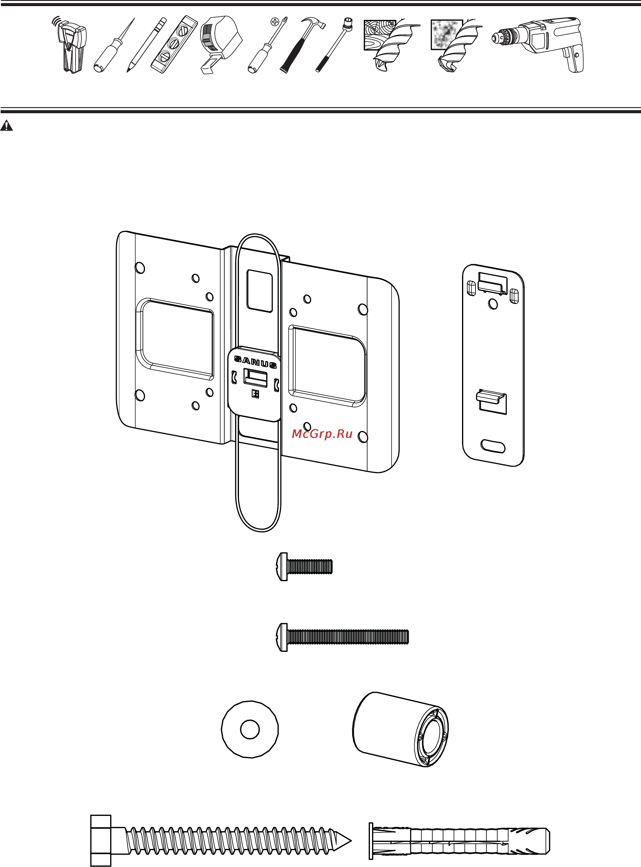 Sanus VSL12-B1 Black [4/38] Required tools