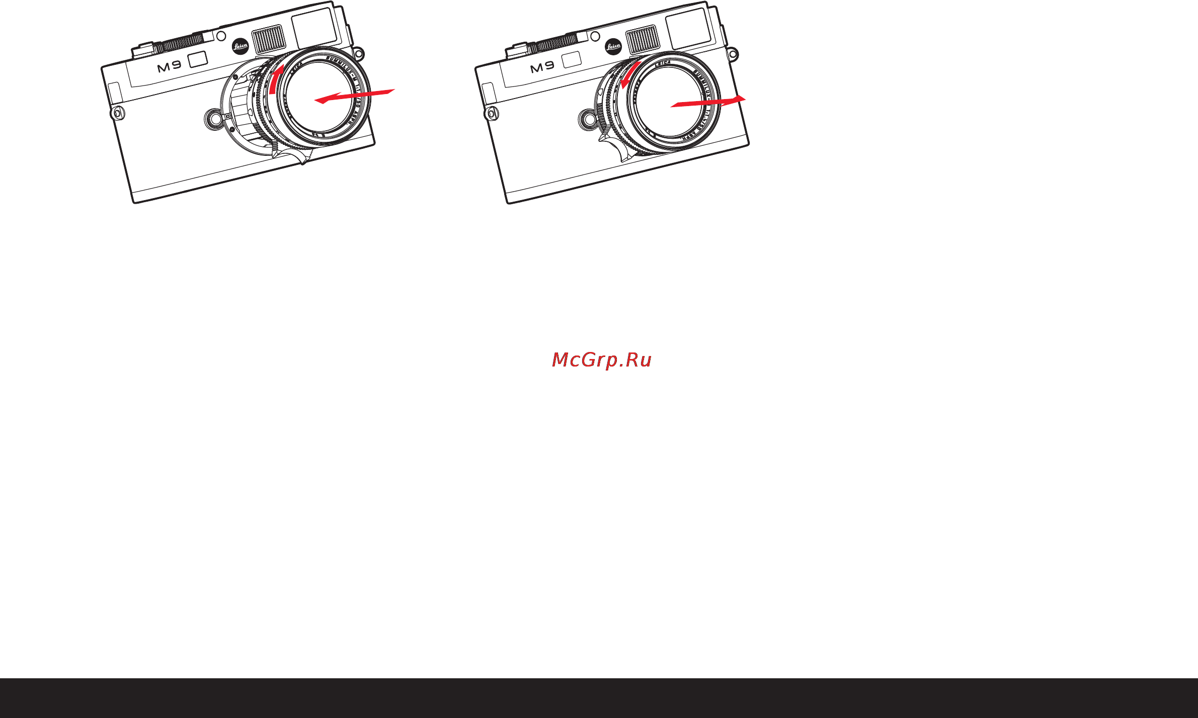 Leica M9-P [27/97] Установка объектива снятие объектива указан ия
