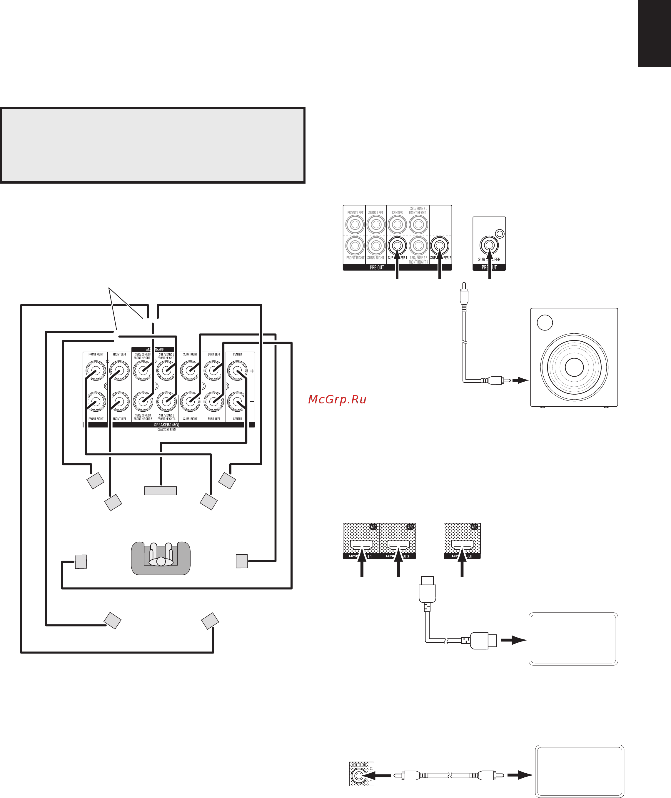 Harman/Kardon AVR 370 [17/63] Подключение динамиков