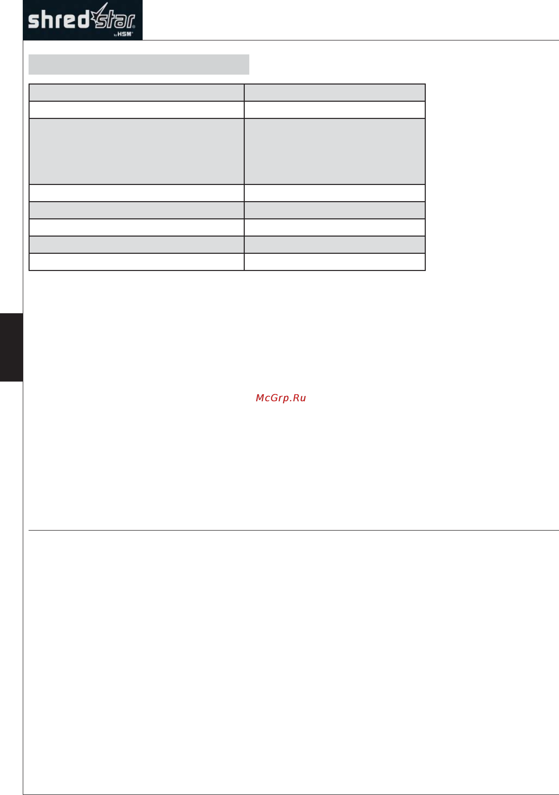 Hsm SHREDSTAR X15 (4×27) [22/72] Datos técnicos