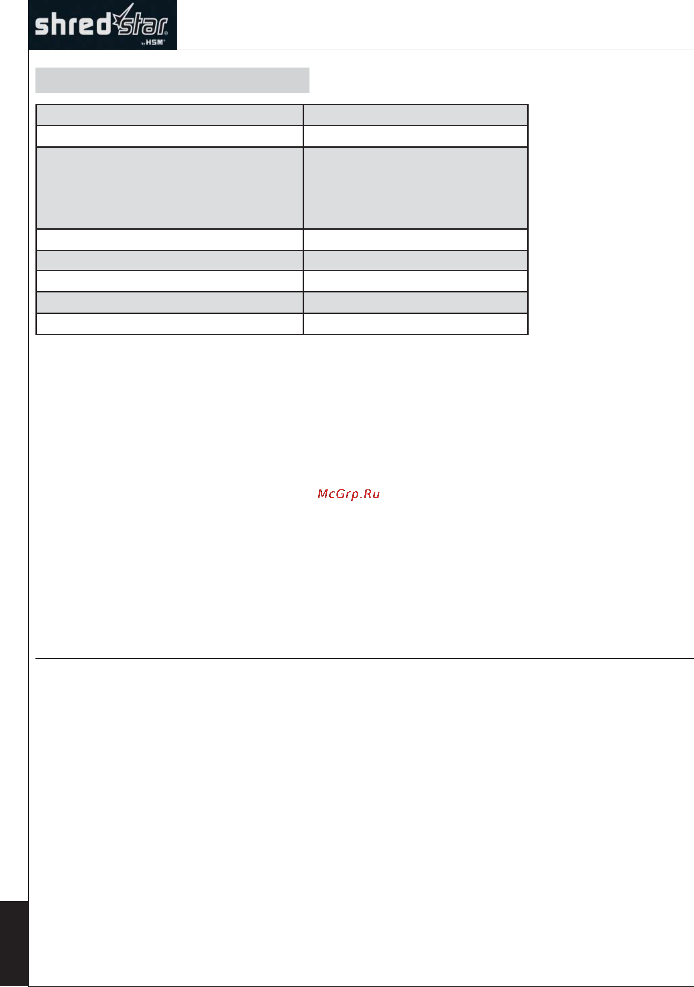 Hsm SHREDSTAR X15 (4×27) [46/72] Tekniske data