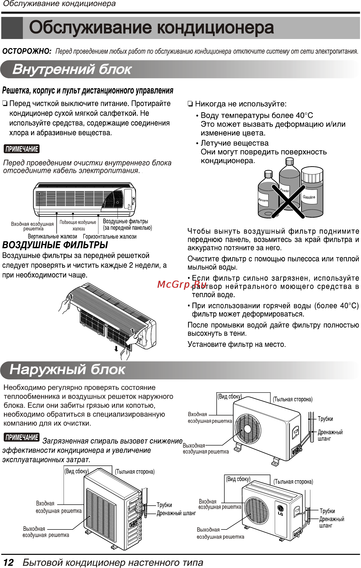 LG G09LHC.NJ7 [26/32] Обслуживание кондиционера