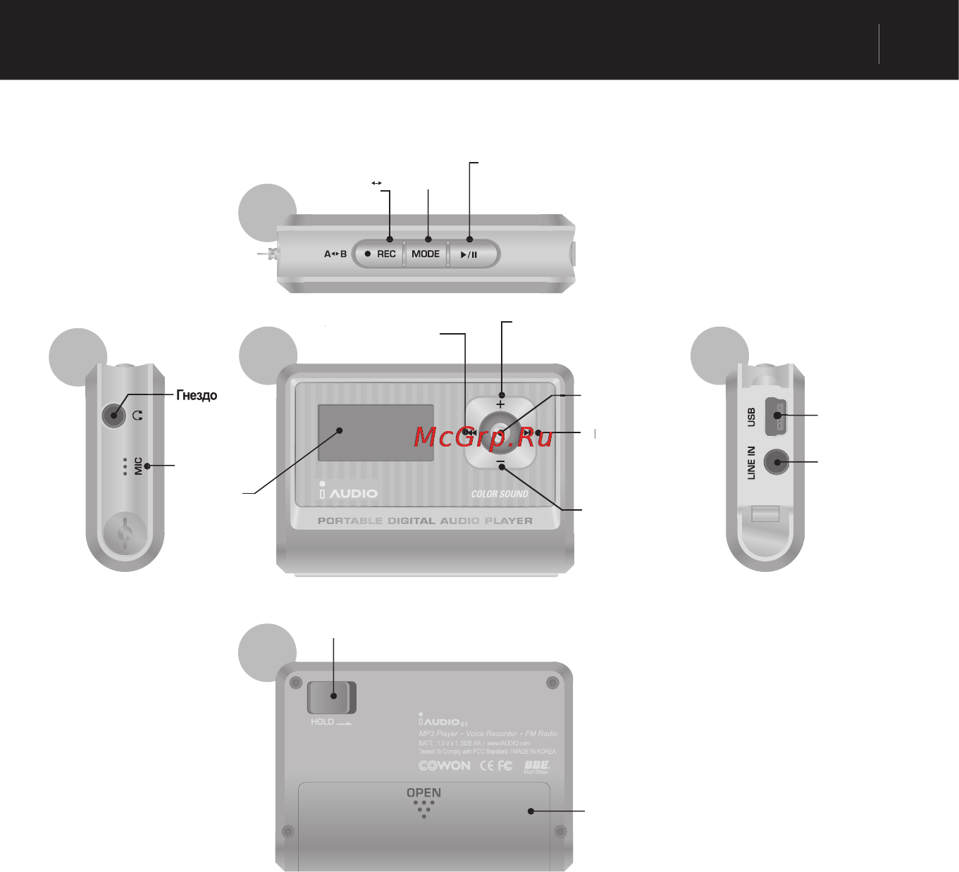 Cowon IAUDIO G3 [13/71] Наименование компонентов