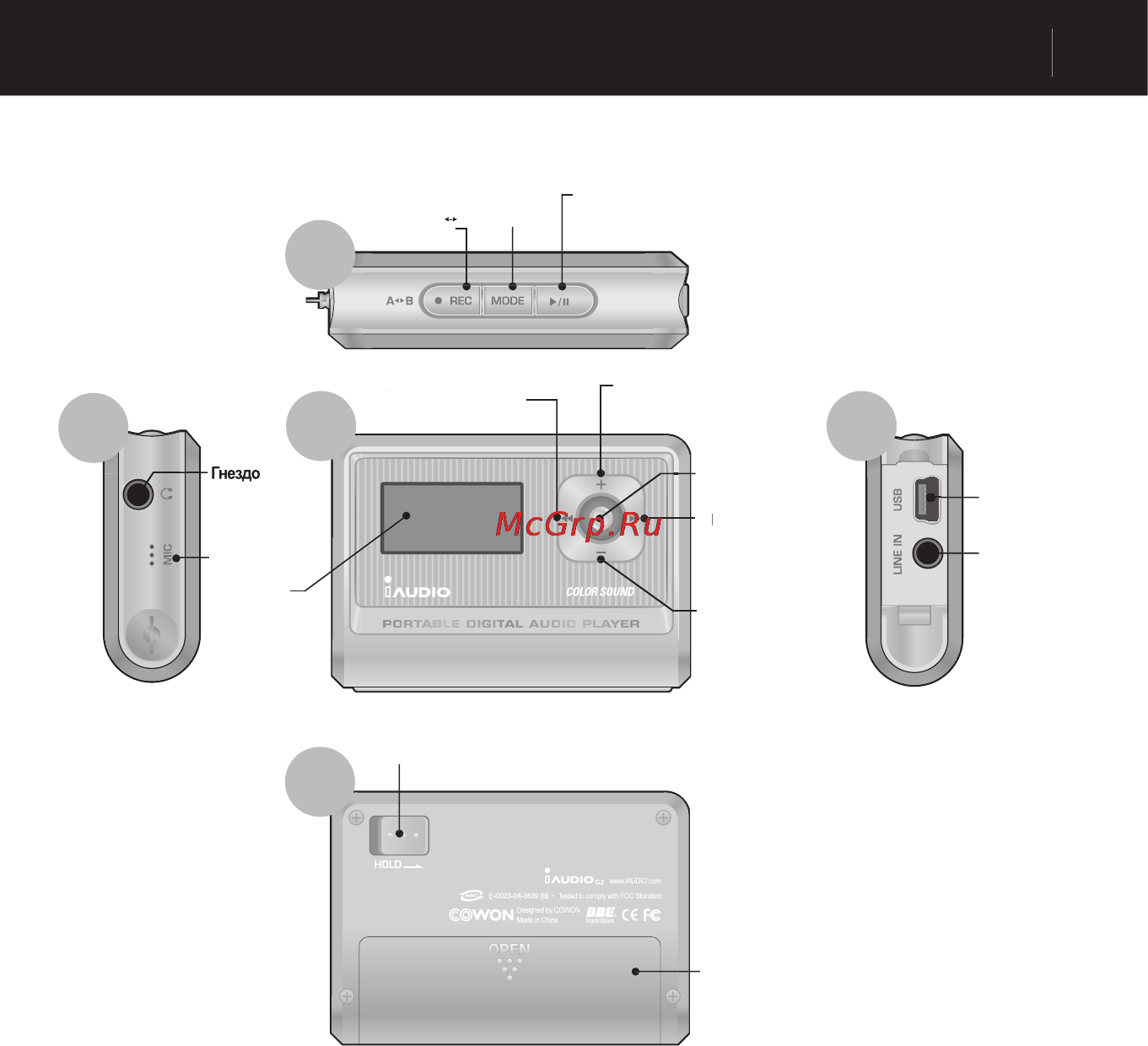 Cowon IAUDIO G2 [9/49] Наименование компонентов