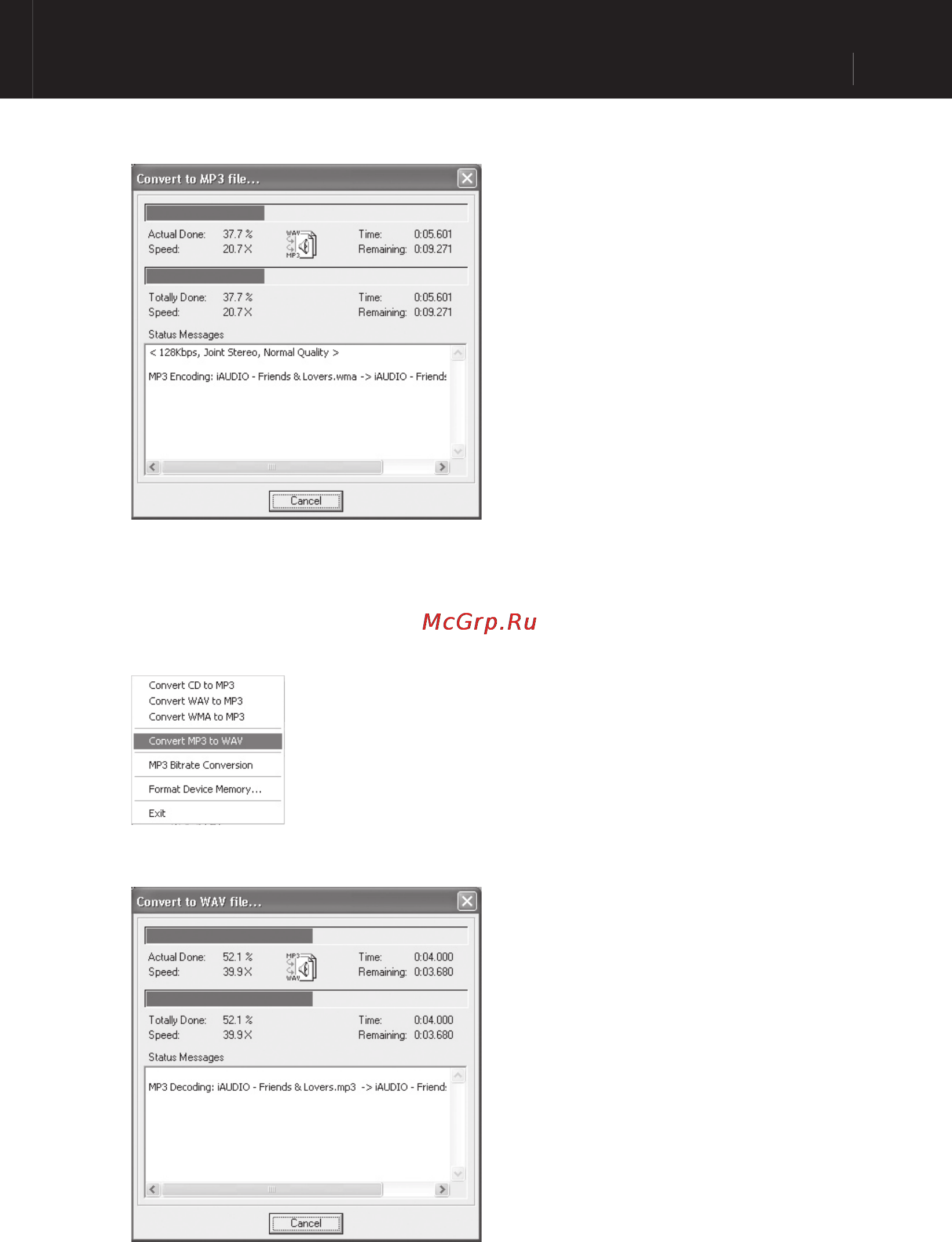 Cowon IAUDIO M3 [45/50] Converting files